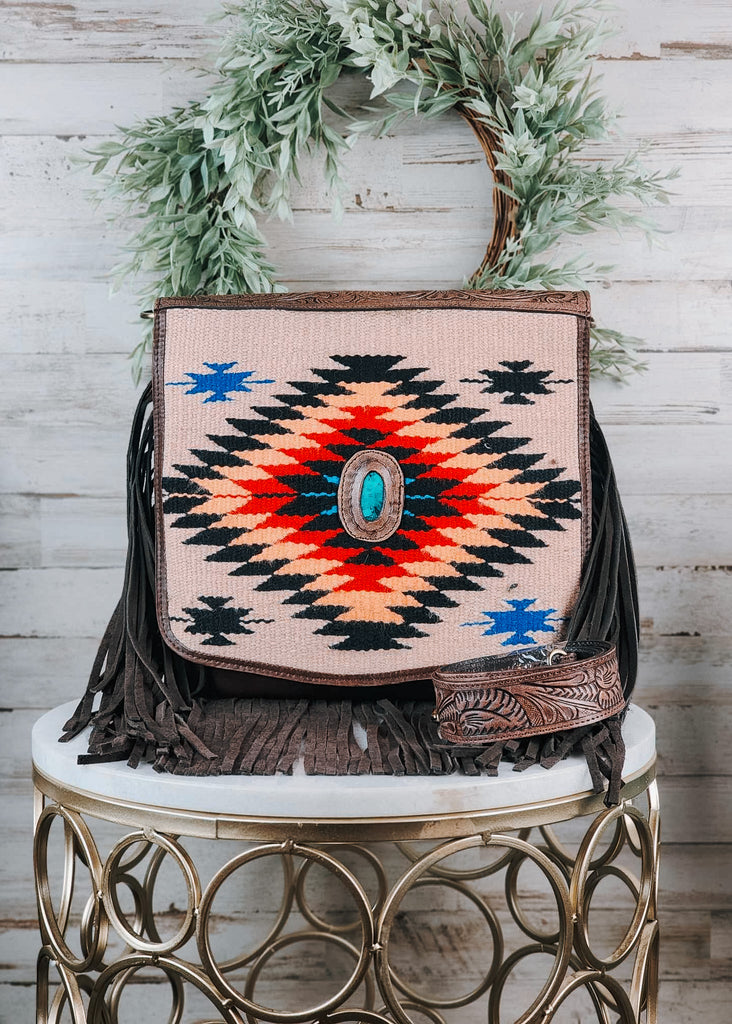 Concealed Carry Cowgirls Dream Aztec & Fringe Handbag Concealed Carry Crossbody Handbag The Cinchy Cowgirl   