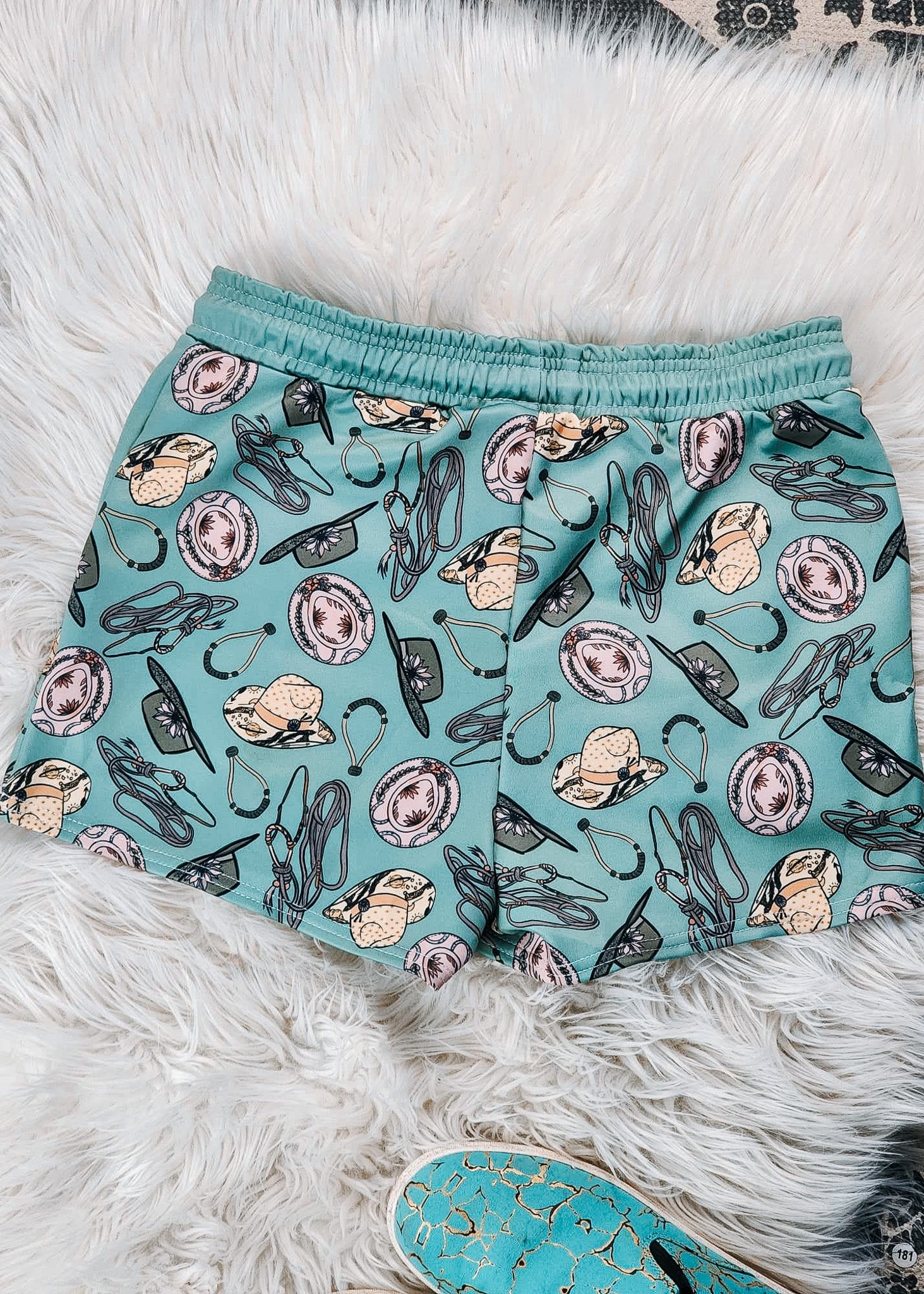 Cowgirl Bosal Drawstring Shorts The Cinchy Cowgirl (YC)