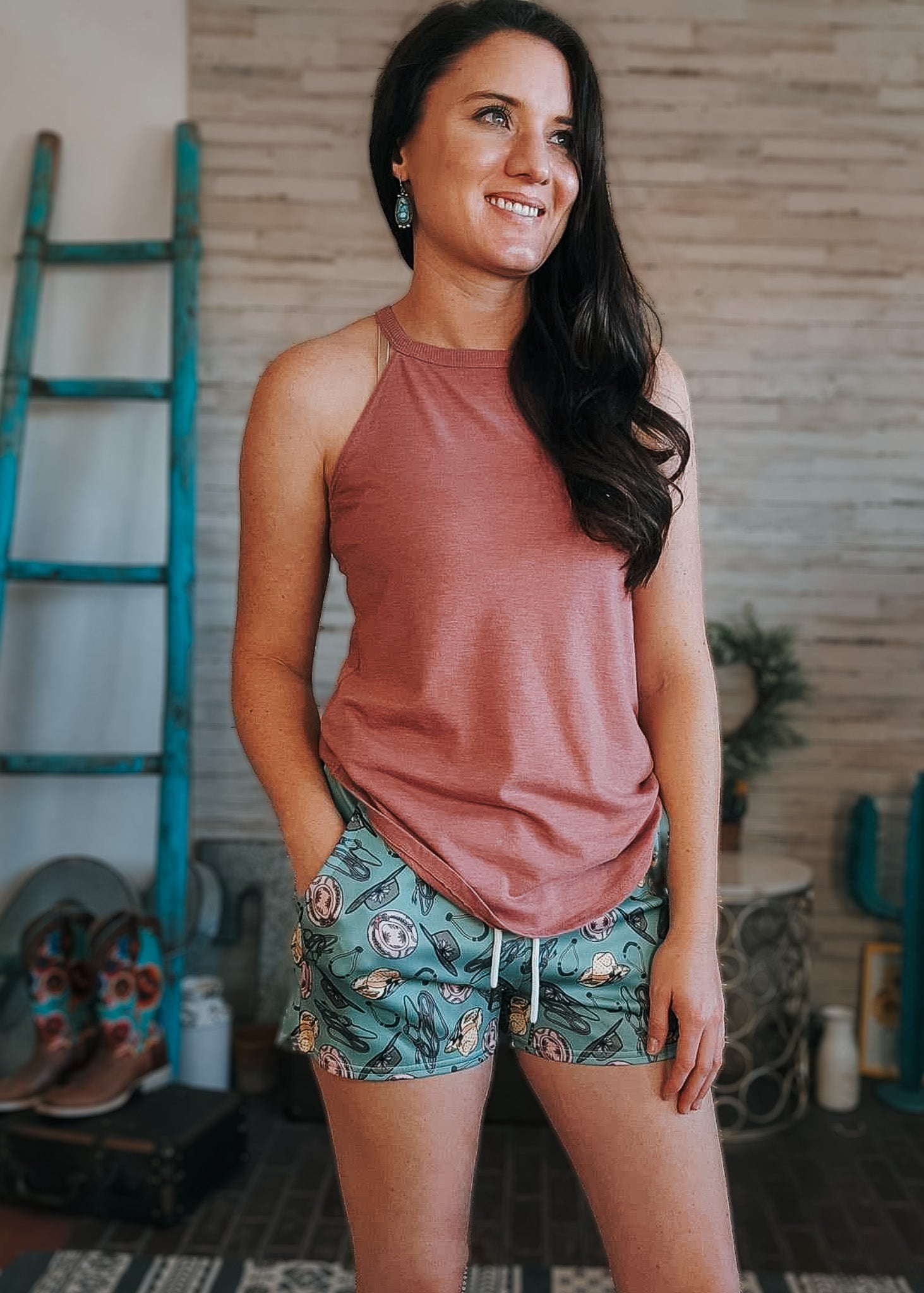 Cowgirl Bosal Drawstring Shorts The Cinchy Cowgirl (YC)