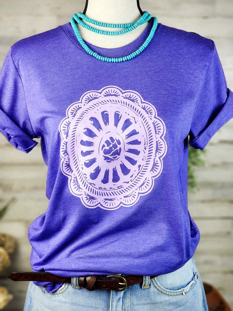 Cowgirl Concho Short Sleeve Graphic Tee [2 colors] tcc graphic tee - $19.99 The Cinchy Cowgirl Small Lapis 