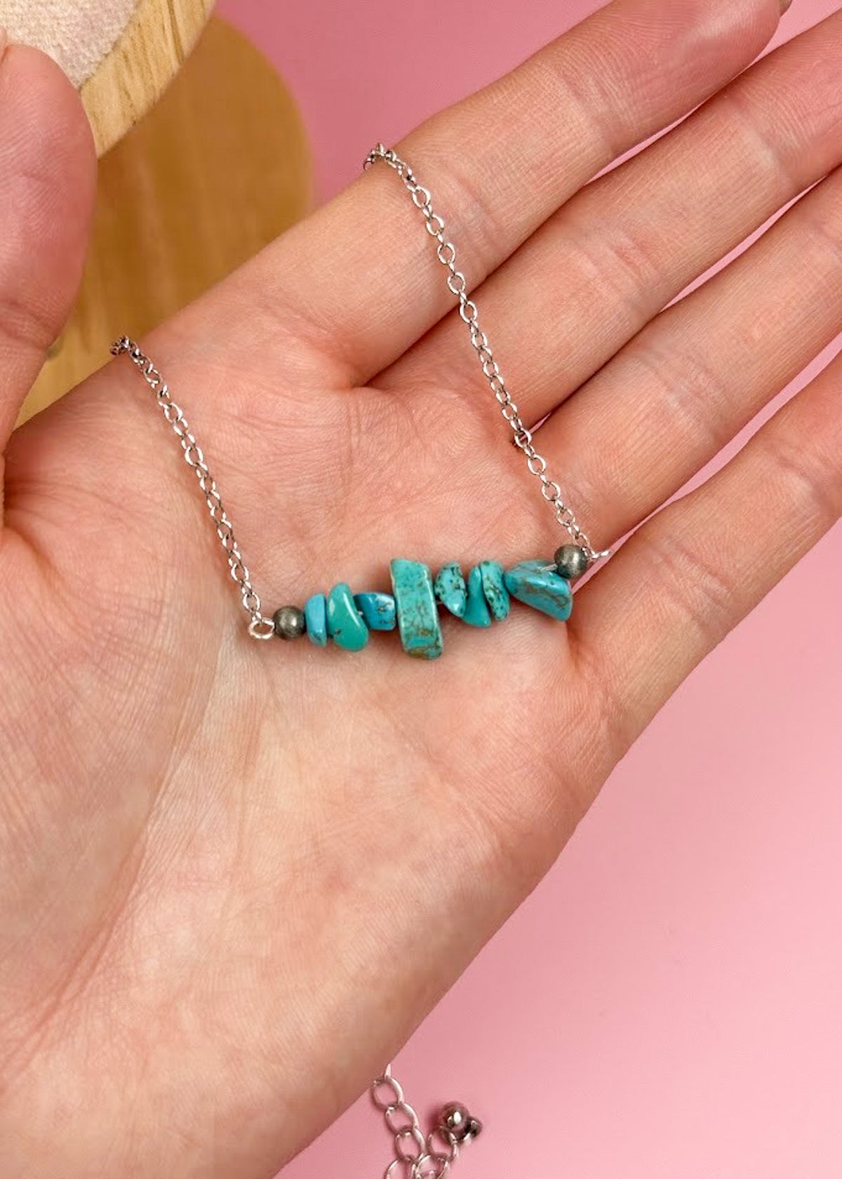 Delicate Turquoise Chip Necklace Earrings The Cinchy Cowgirl (BT)