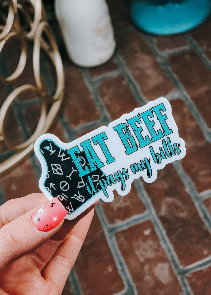 Eat Beef Sticker stickers The Cinchy Cowgirl   