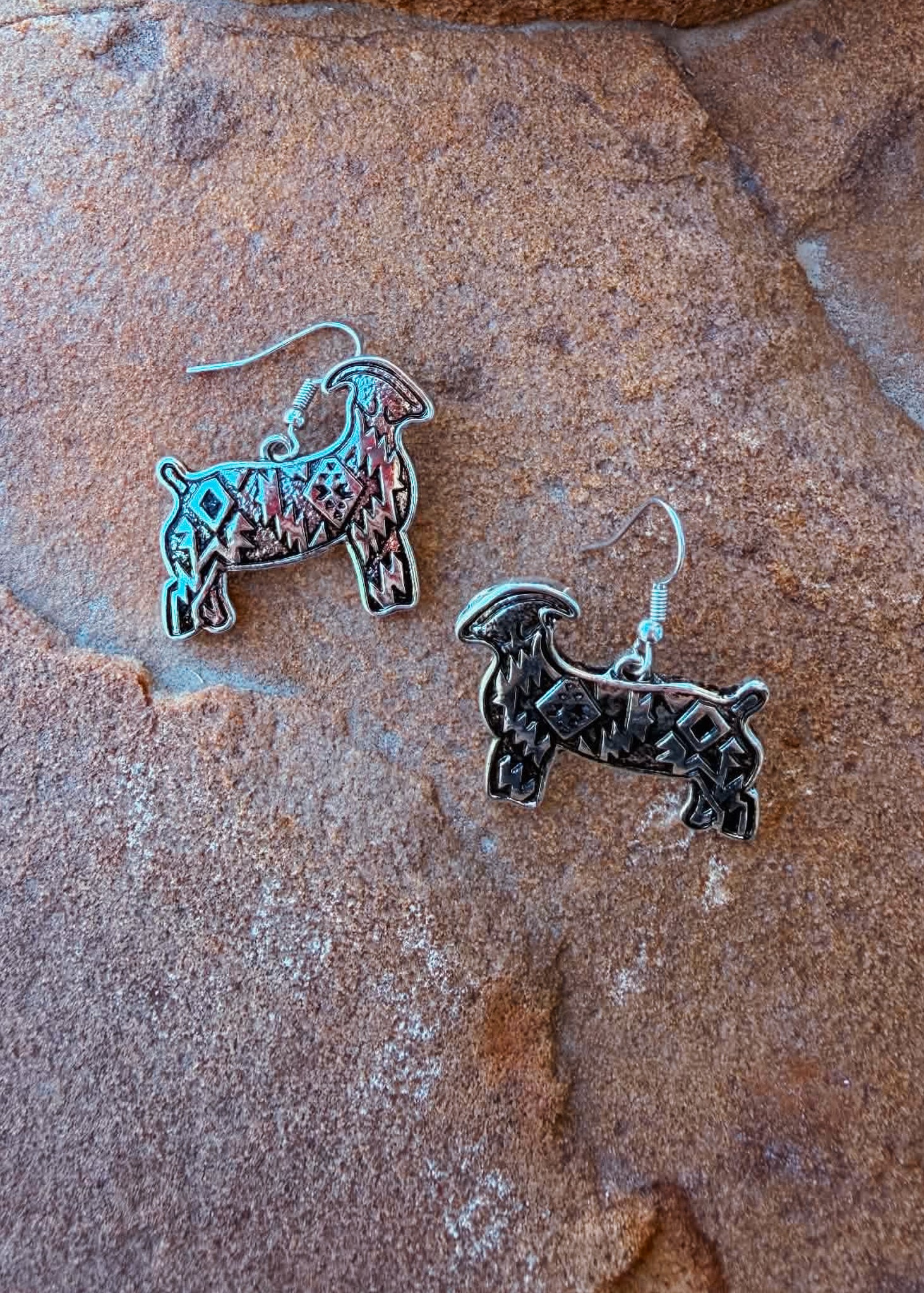 Goat Dangle Earring Earrings Blue Tortoise