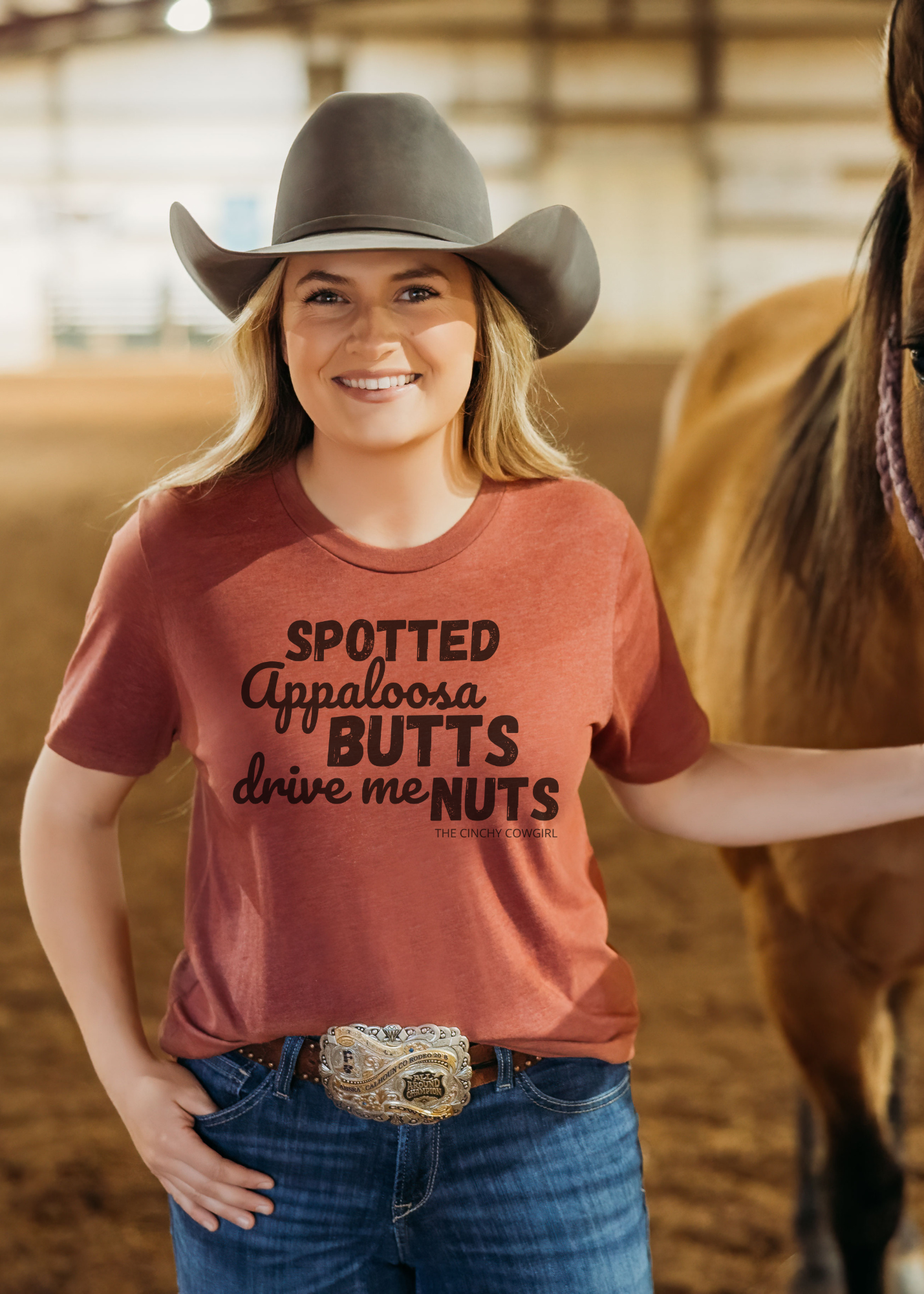 Appaloosa Butts Short Sleeve Tee tcc graphic tee Printify Heather Clay XS