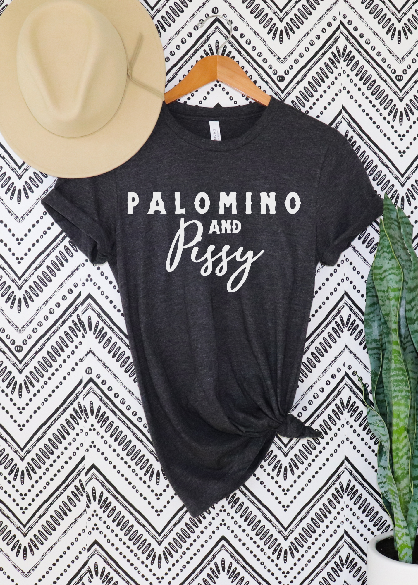 Palomino & Pissy Short Sleeve Tee Horse Color Shirt Printify Dark Grey Heather XS