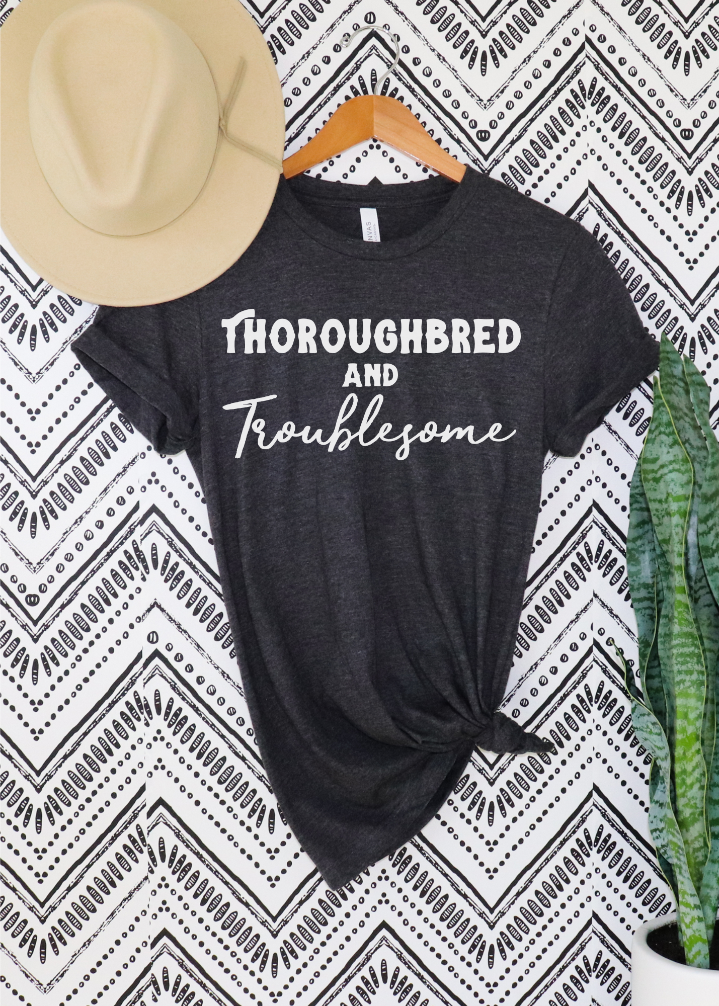 Thoroughbred & Troublesome Short Sleeve Tee Horse Color Shirt Printify
