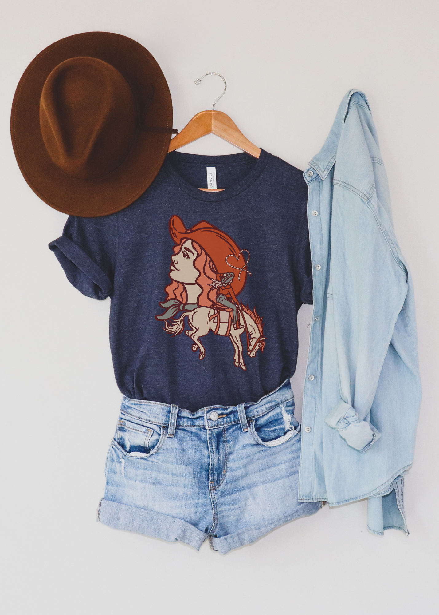 Cowgirl's Soul Short Sleeve Tee tcc graphic tee Printify Heather Navy XS