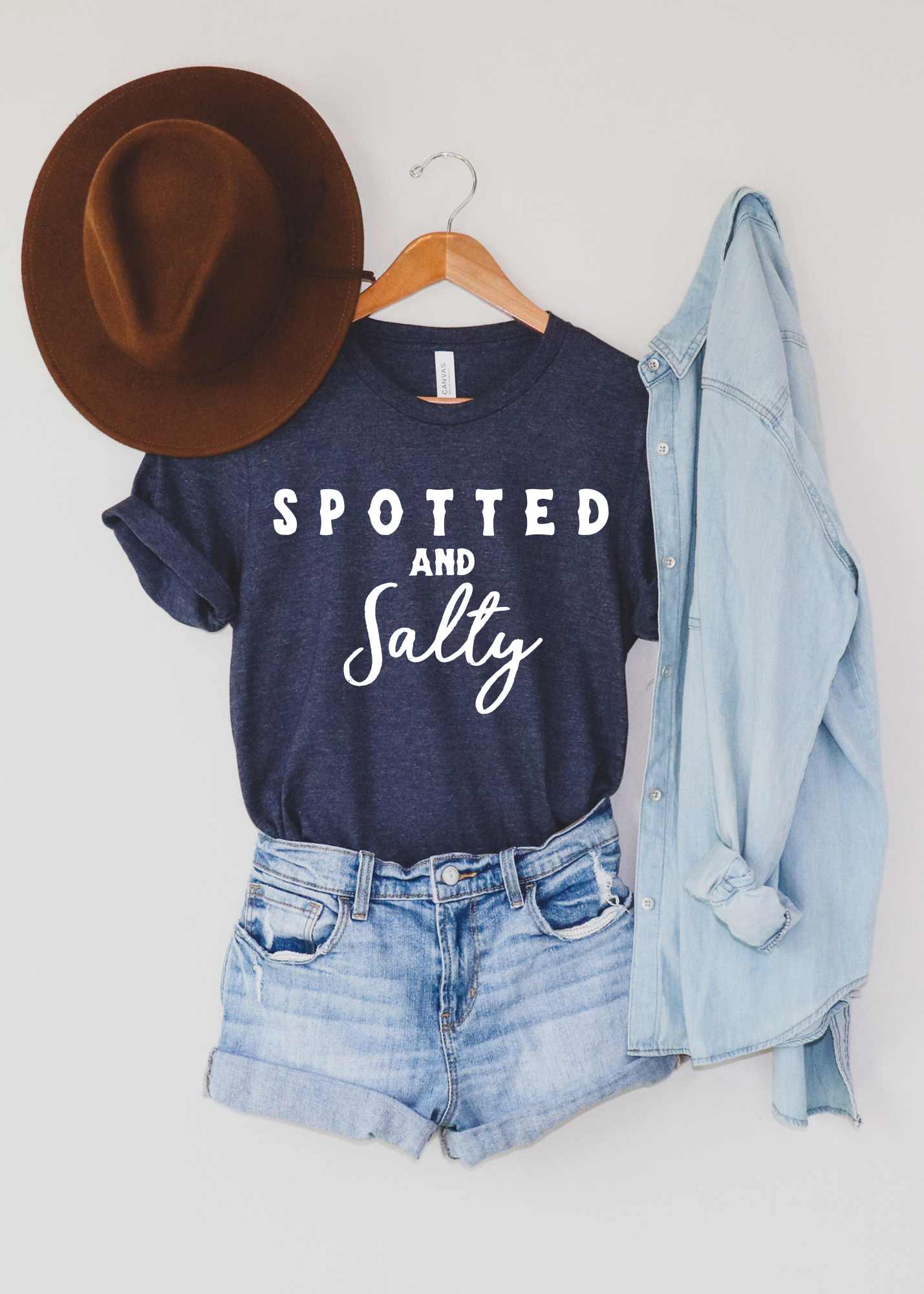 Spotted & Salty Short Sleeve Tee Horse Color Shirt Printify
