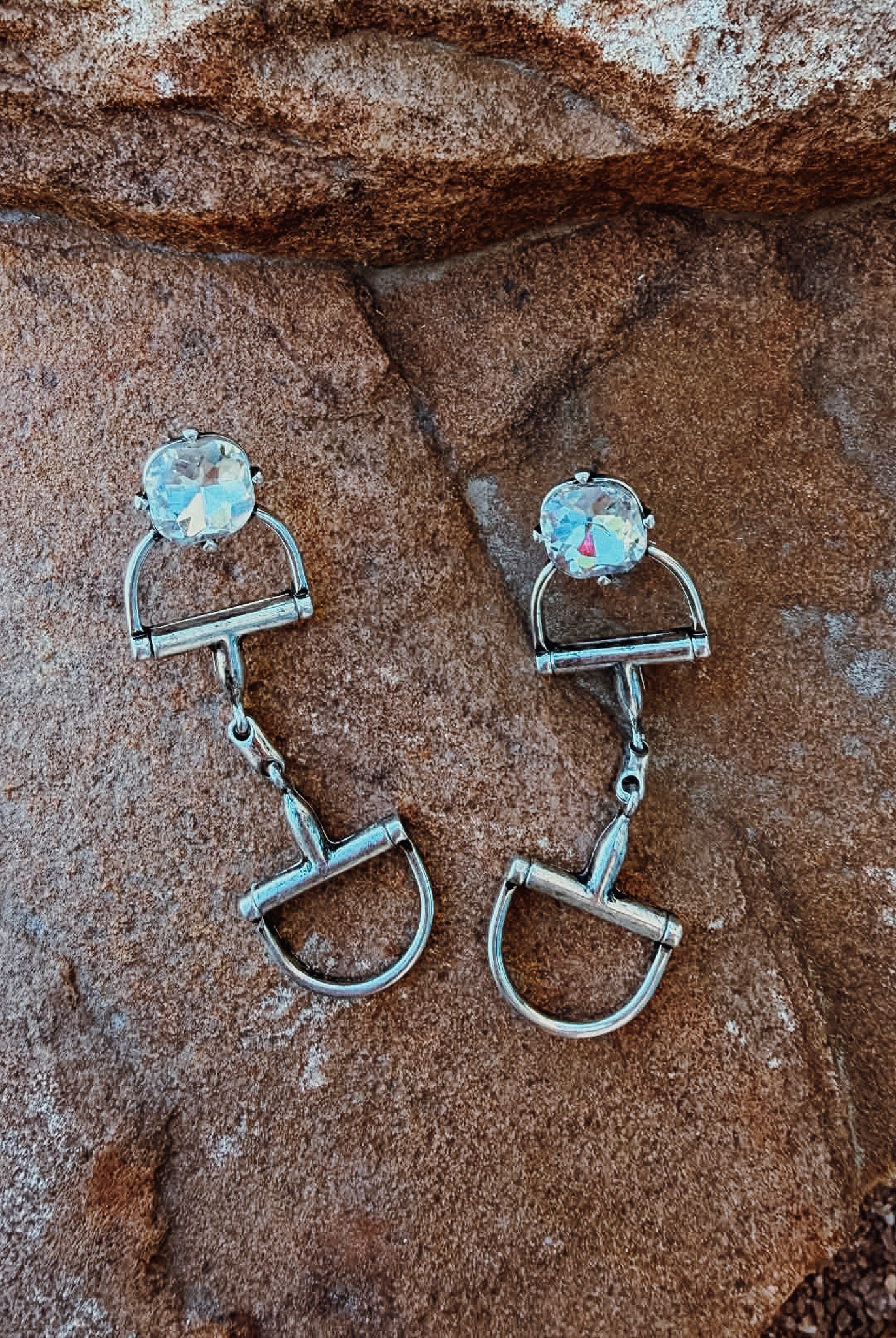 Horse Bit Stone Stud Earring Earrings Blue Tortoise