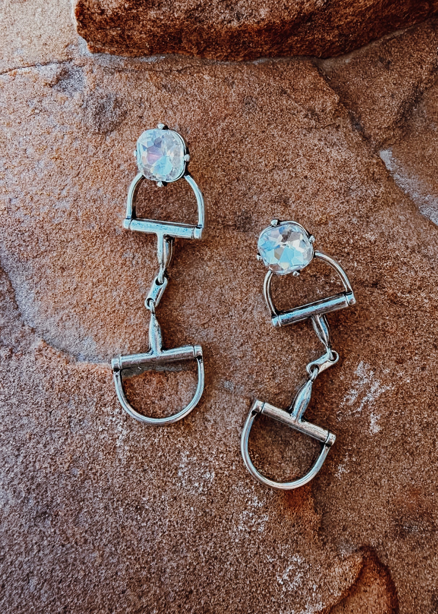 Horse Bit Stone Stud Earring Earrings Blue Tortoise