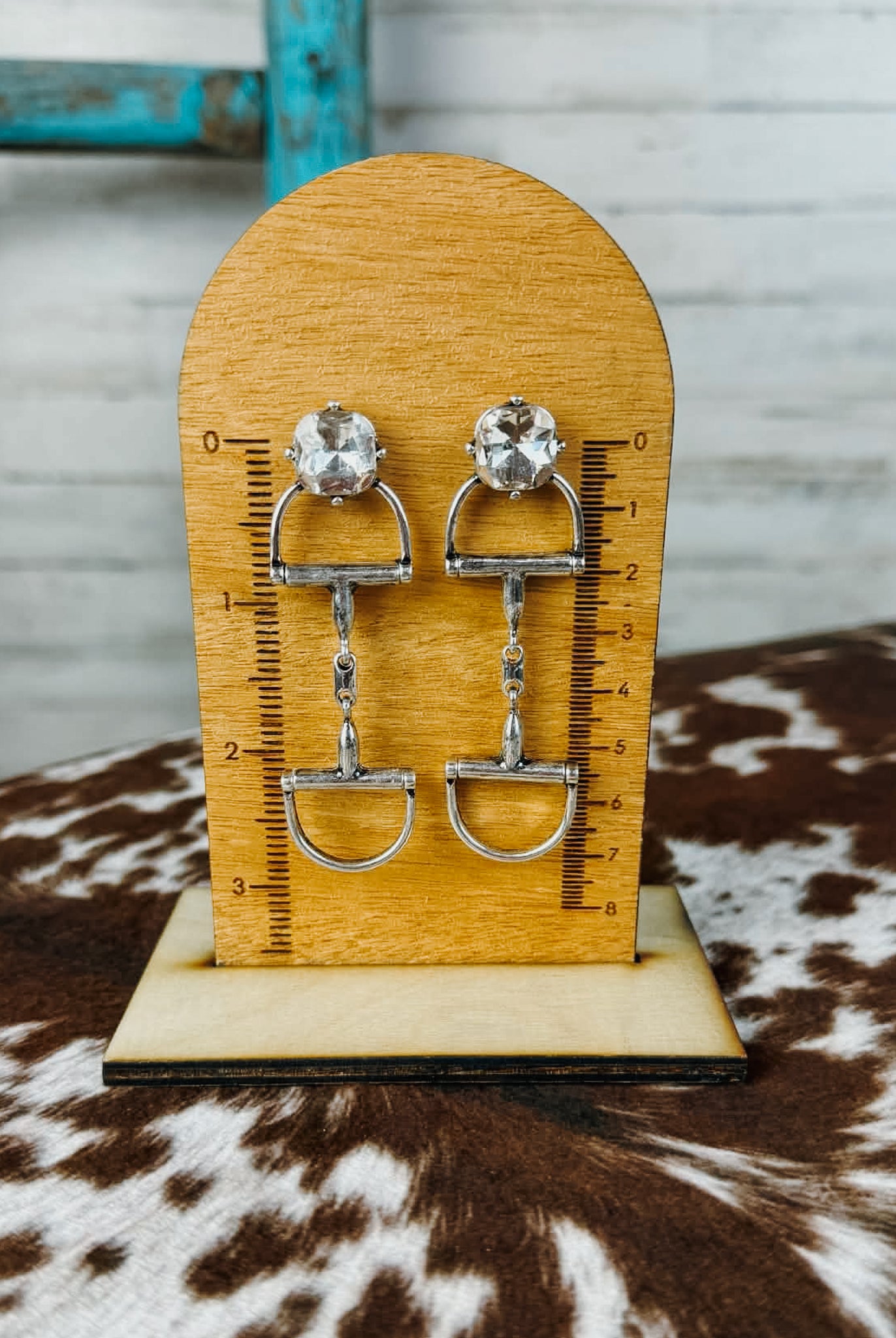 Horse Bit Stone Stud Earring Earrings Blue Tortoise