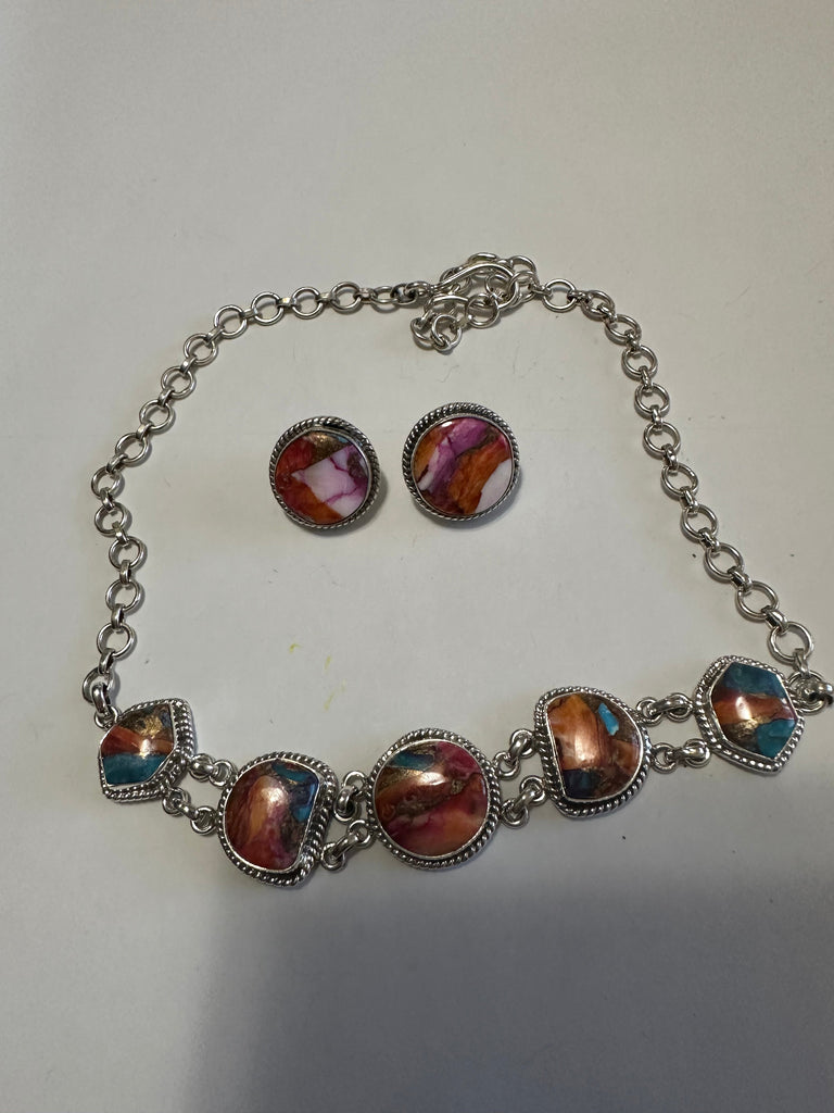 Pink Dream Necklace & Earrings Set NT jewelry Nizhoni Traders LLC   