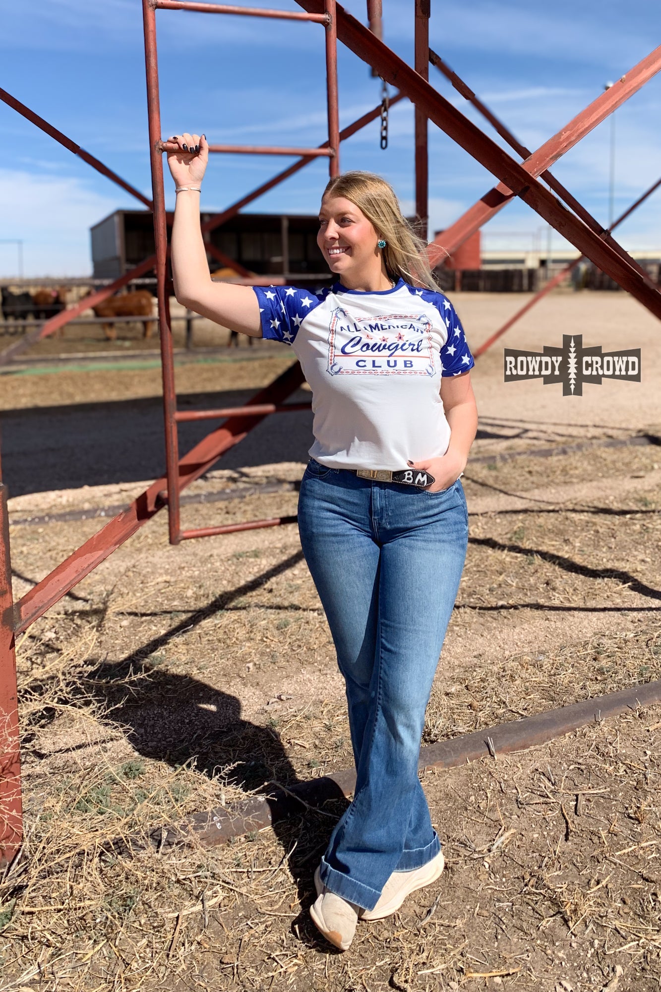 All American Cowgirl Tee Tee Shirt Rowdy Crowd Clothing