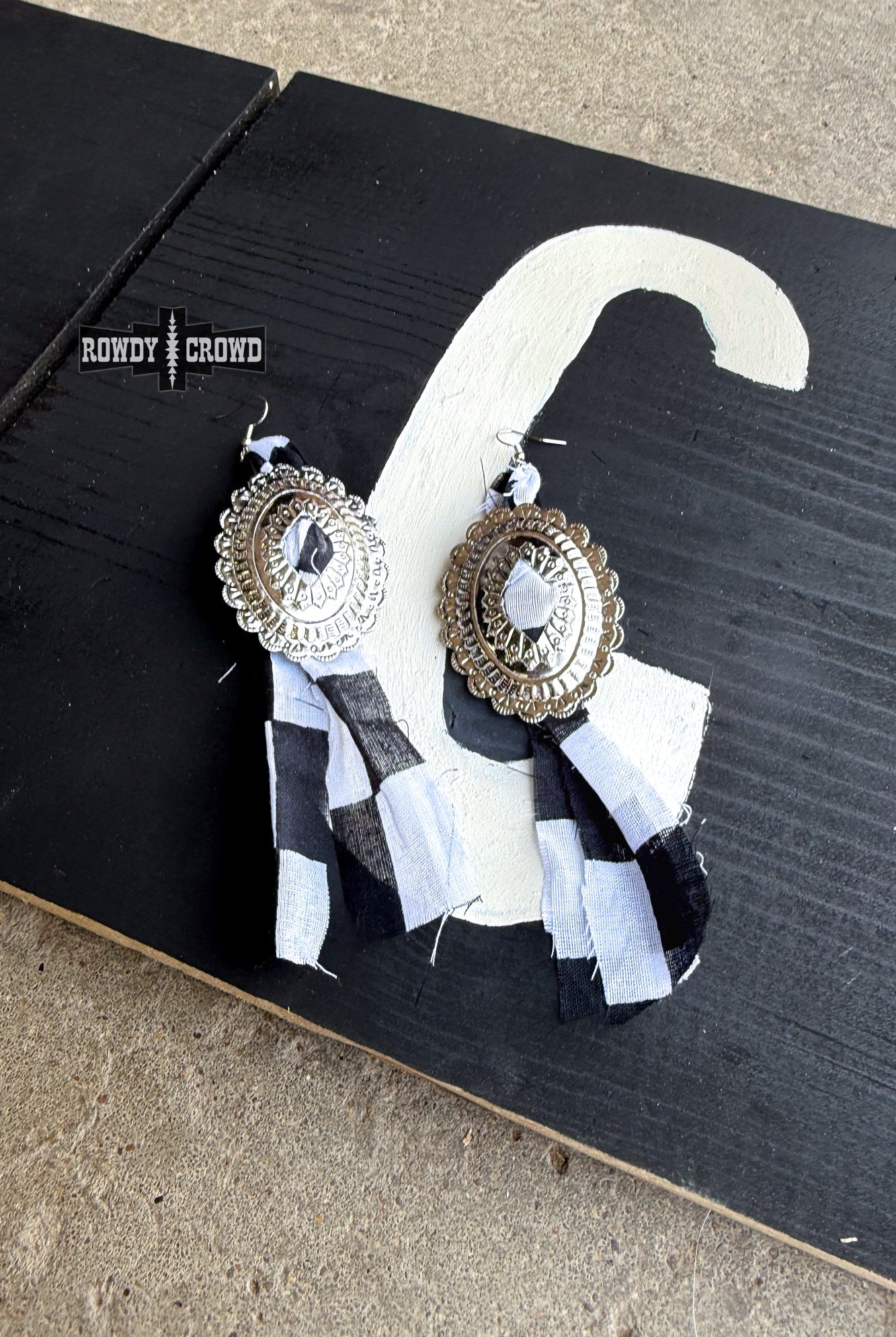 Concho Rodeo Earrings Earrings Rowdy Crowd Clothing Checkered