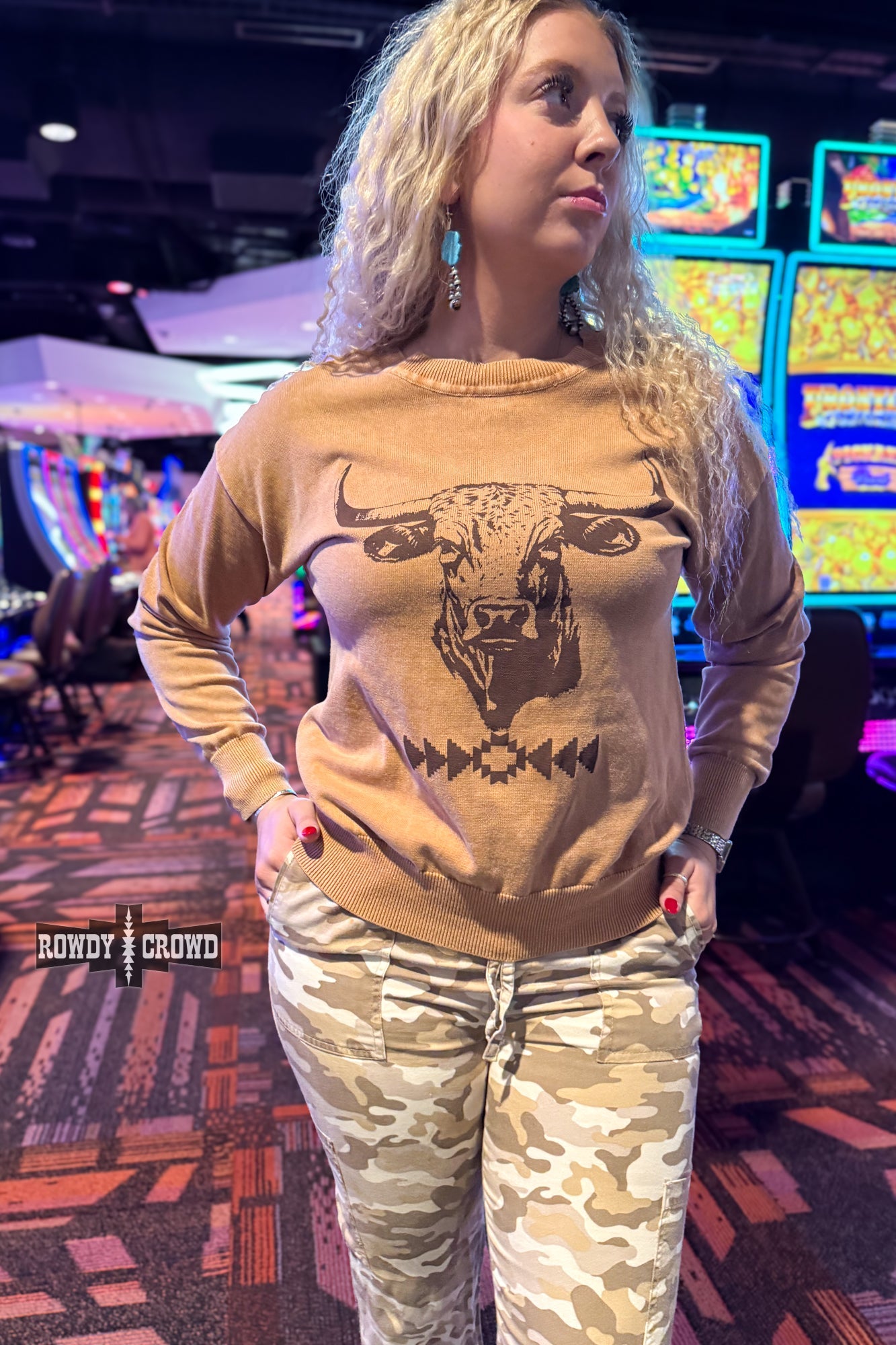 Blazin' Bull Sweater sweater Rowdy Crowd Clothing