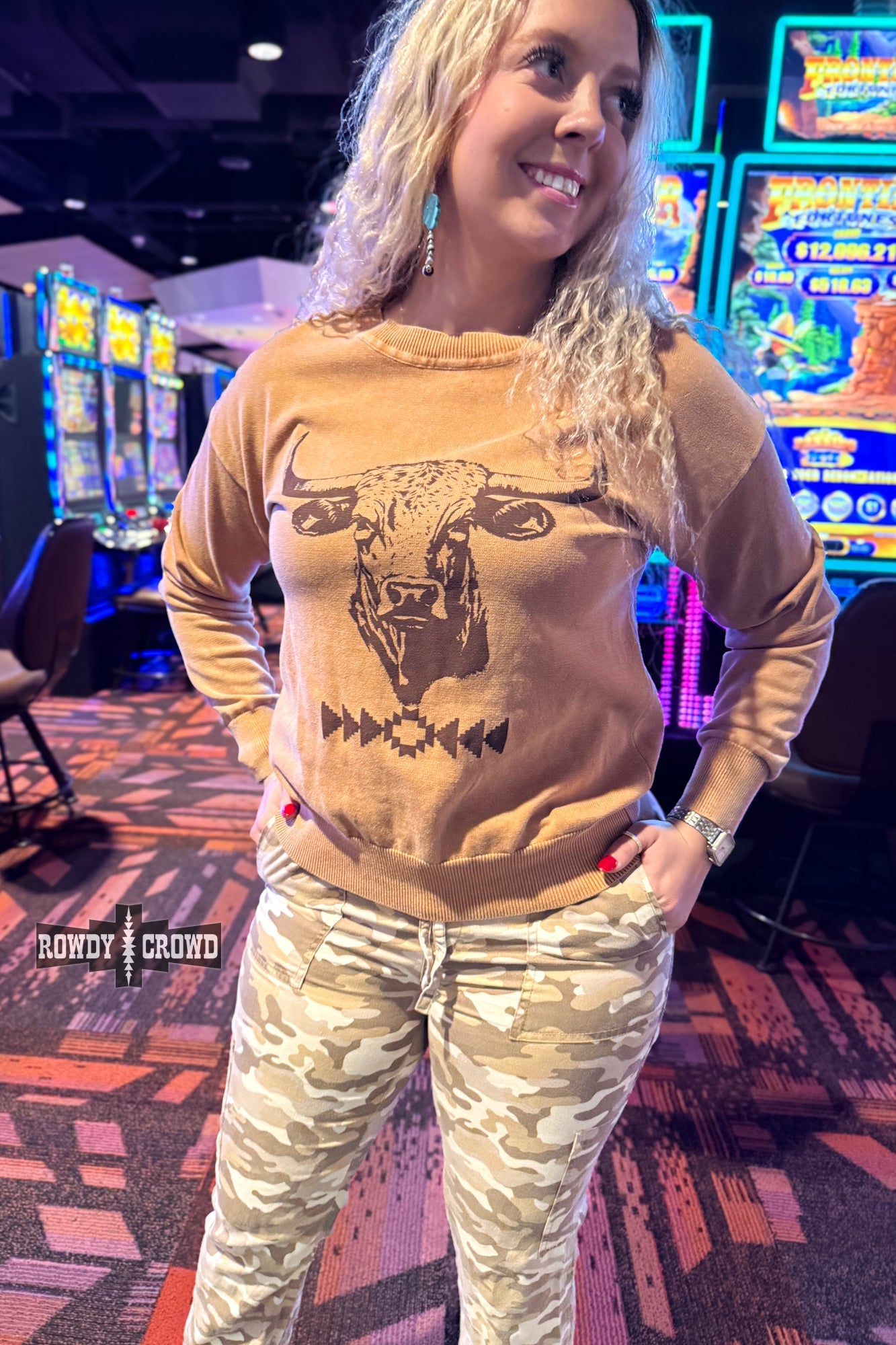 Blazin' Bull Sweater sweater Rowdy Crowd Clothing