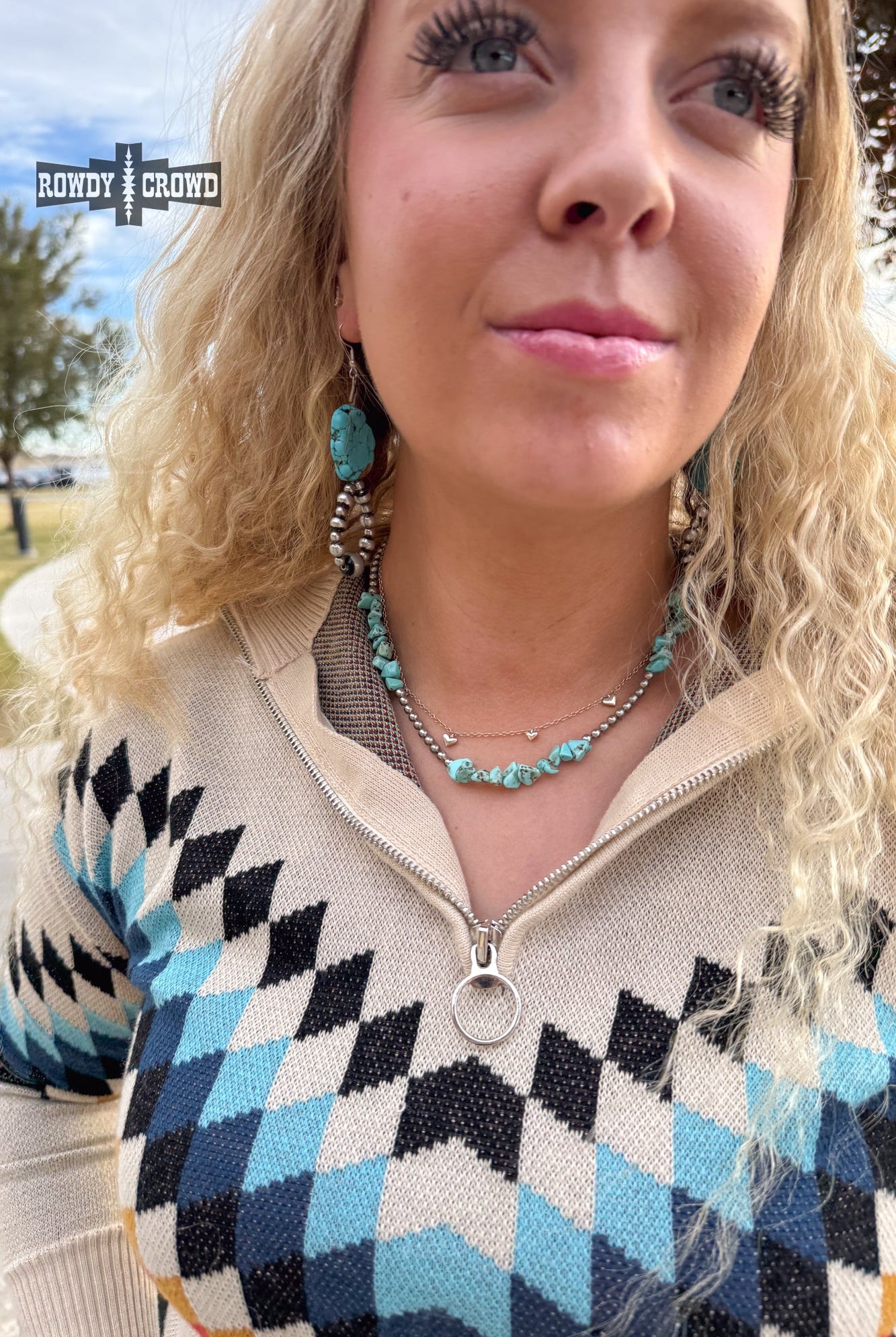 Rockin' With Turquoise Necklace Necklace Rowdy Crowd Clothing