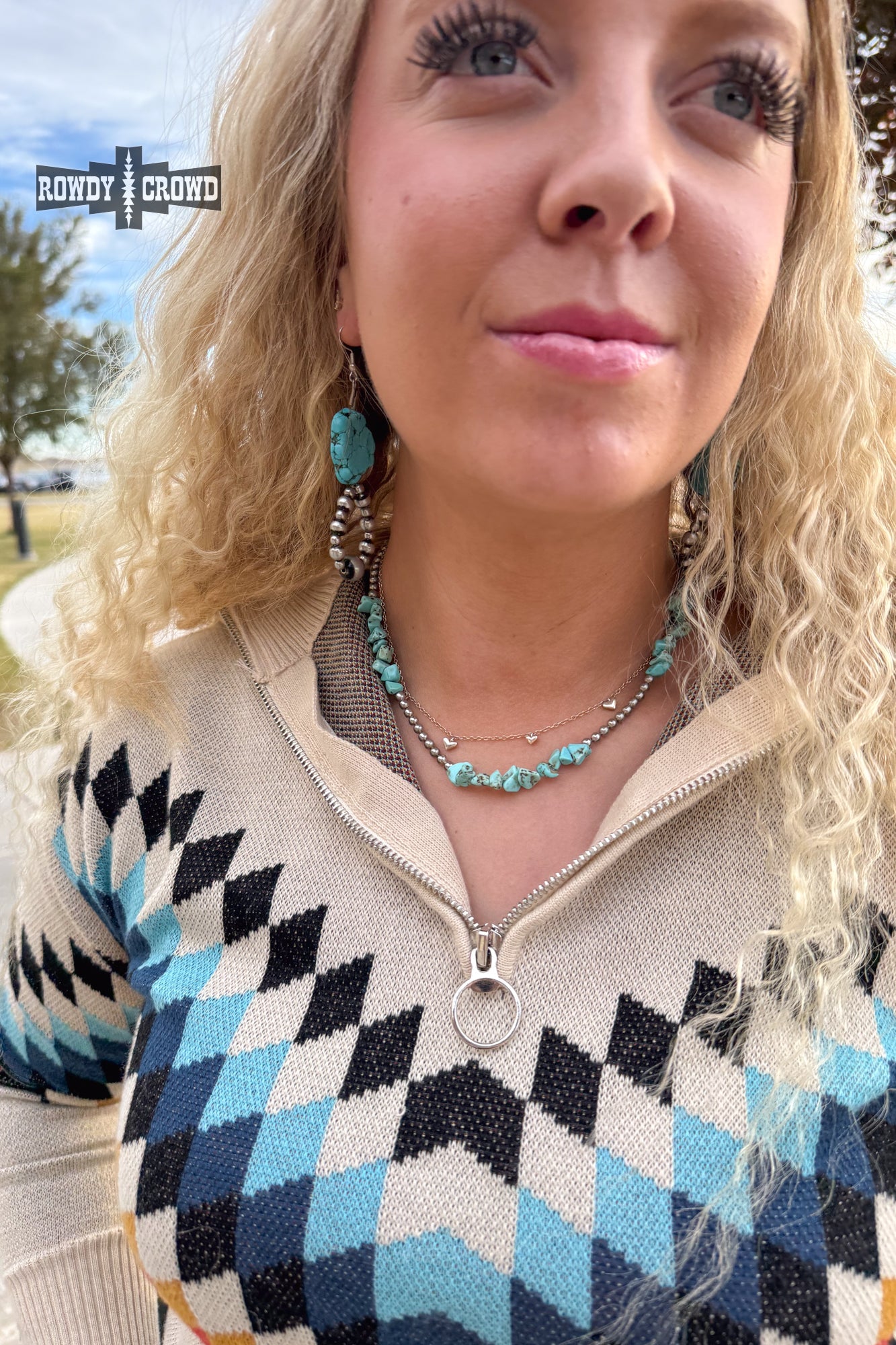 Rockin' With Turquoise Necklace Necklace Rowdy Crowd Clothing