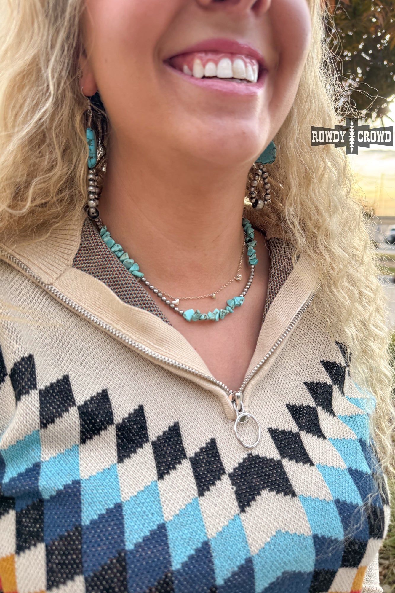 Rockin' With Turquoise Necklace Necklace Rowdy Crowd Clothing