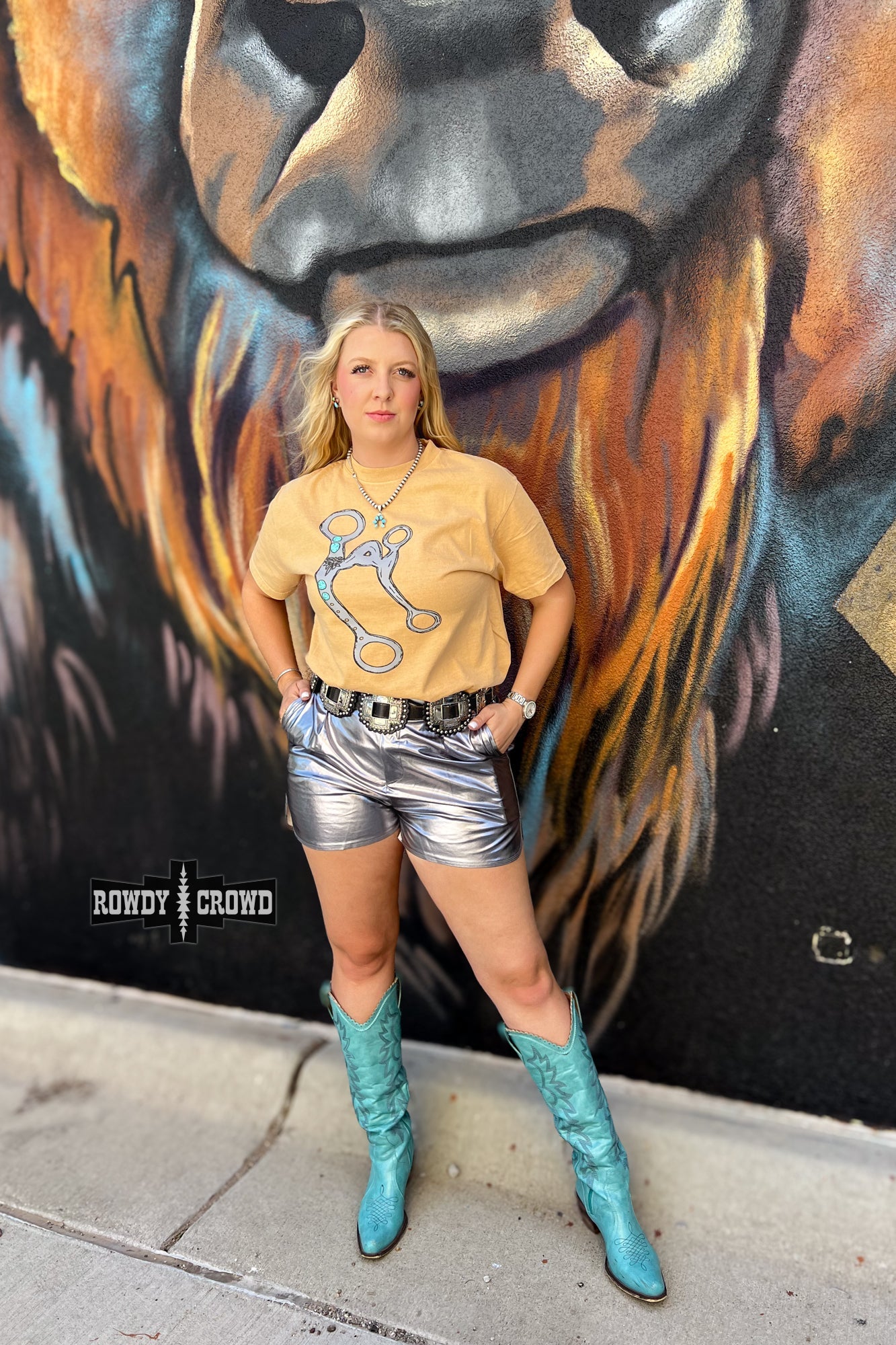 Marfa Metallic Shorts Shorts Rowdy Crowd Clothing