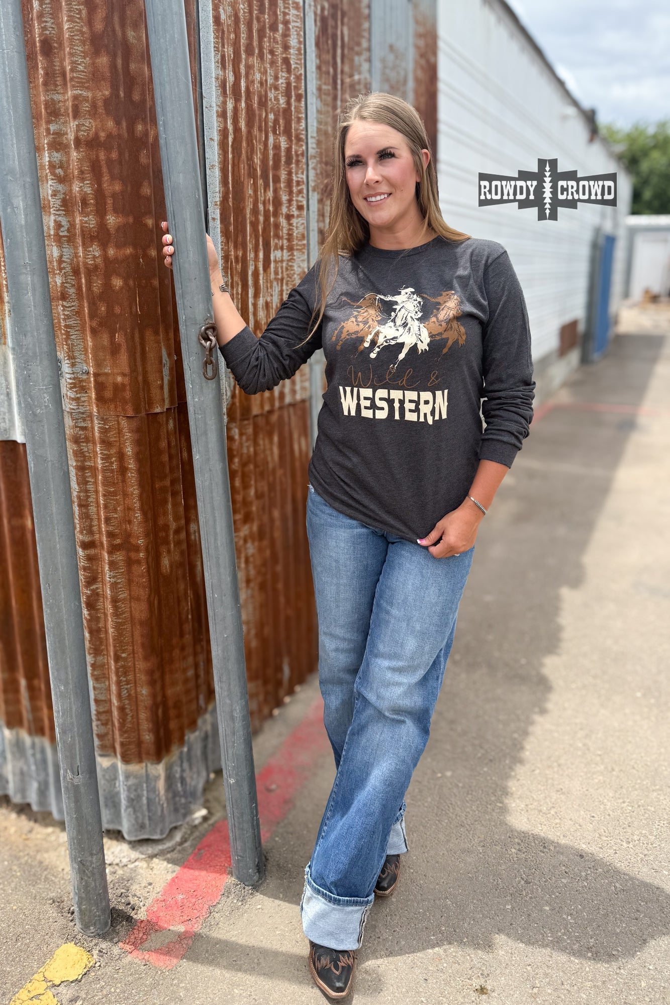 Wild & Western Long Sleeve Long Sleeve Top Rowdy Crowd Clothing