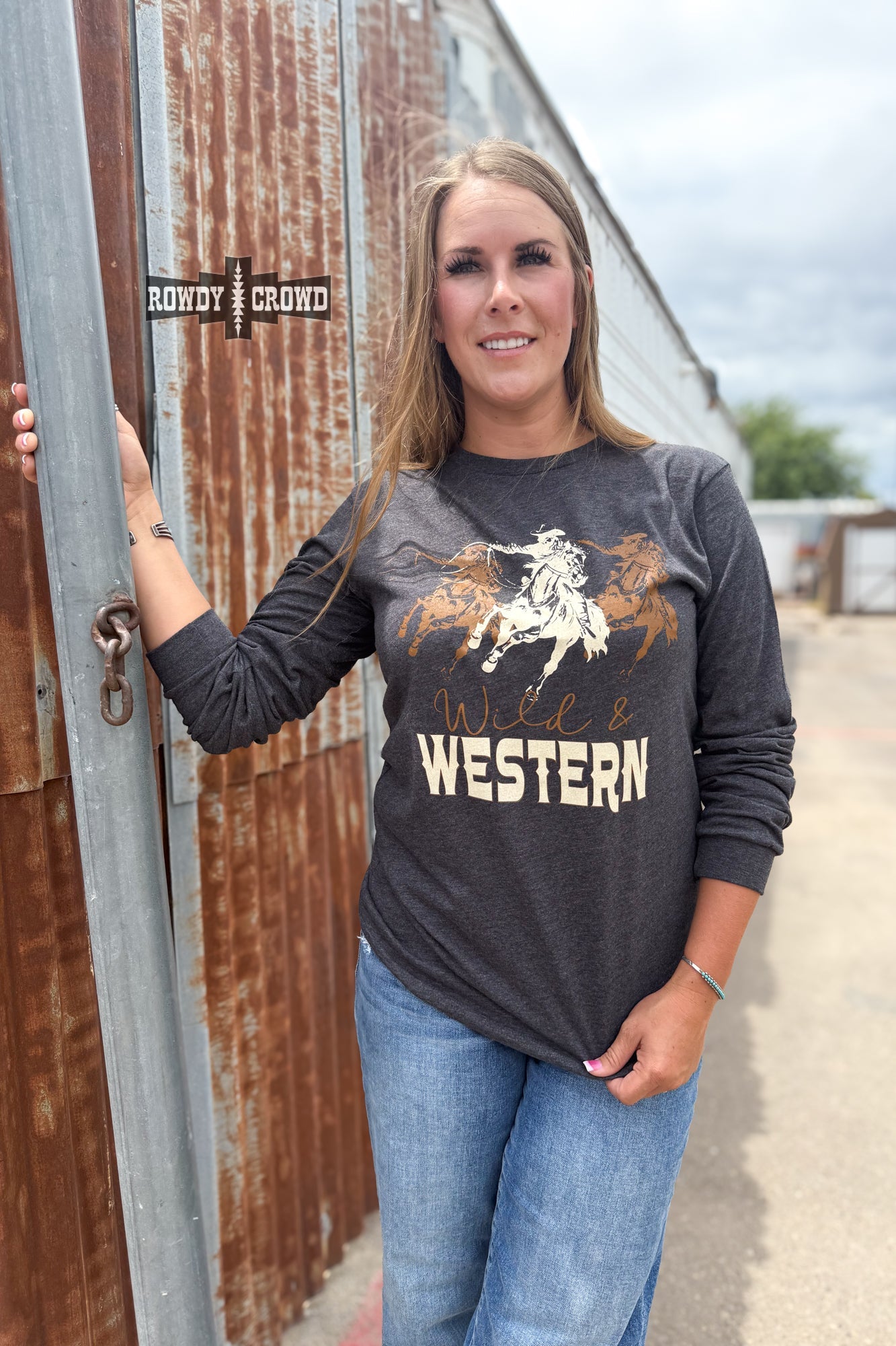 Wild & Western Long Sleeve Long Sleeve Top Rowdy Crowd Clothing