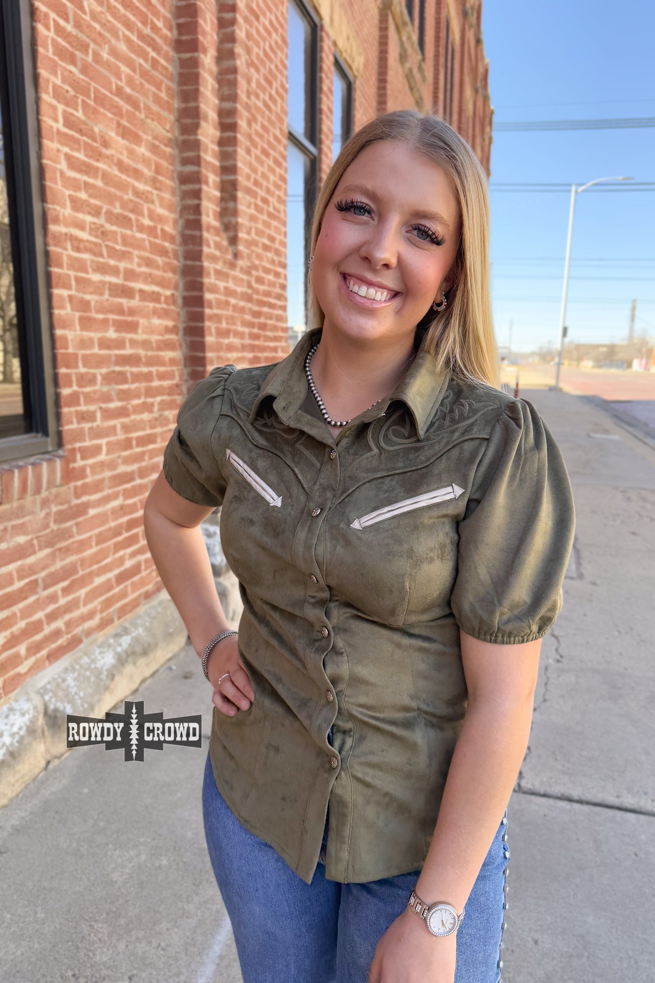 OLIVE- Calaboose Top Fashion Top Rowdy Crowd Clothing