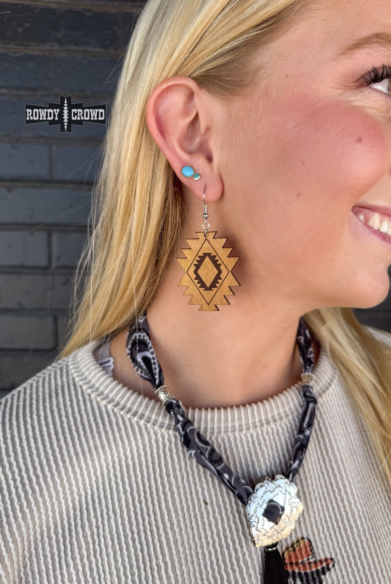 Aztec Cowgirl Earrings Earrings Rowdy Crowd Clothing