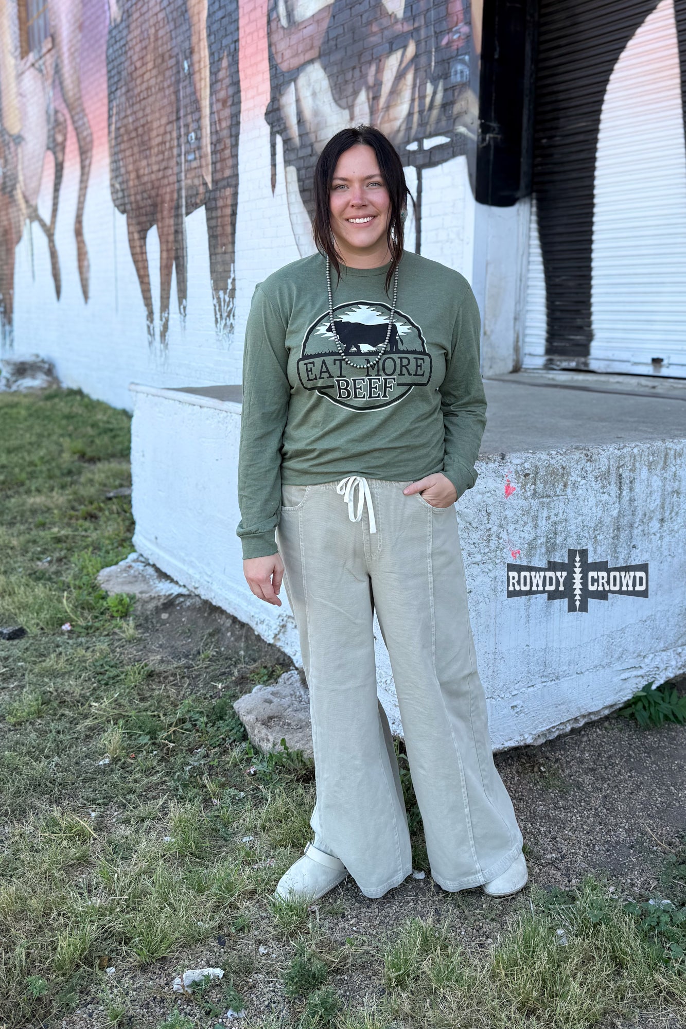 Eat More Beef Long Sleeve Tee Graphic Tee Rowdy Crowd Clothing