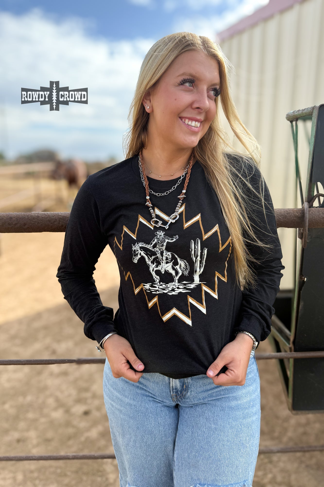 Saguaro Drifter Long Sleeve Graphic Tee Rowdy Crowd Clothing