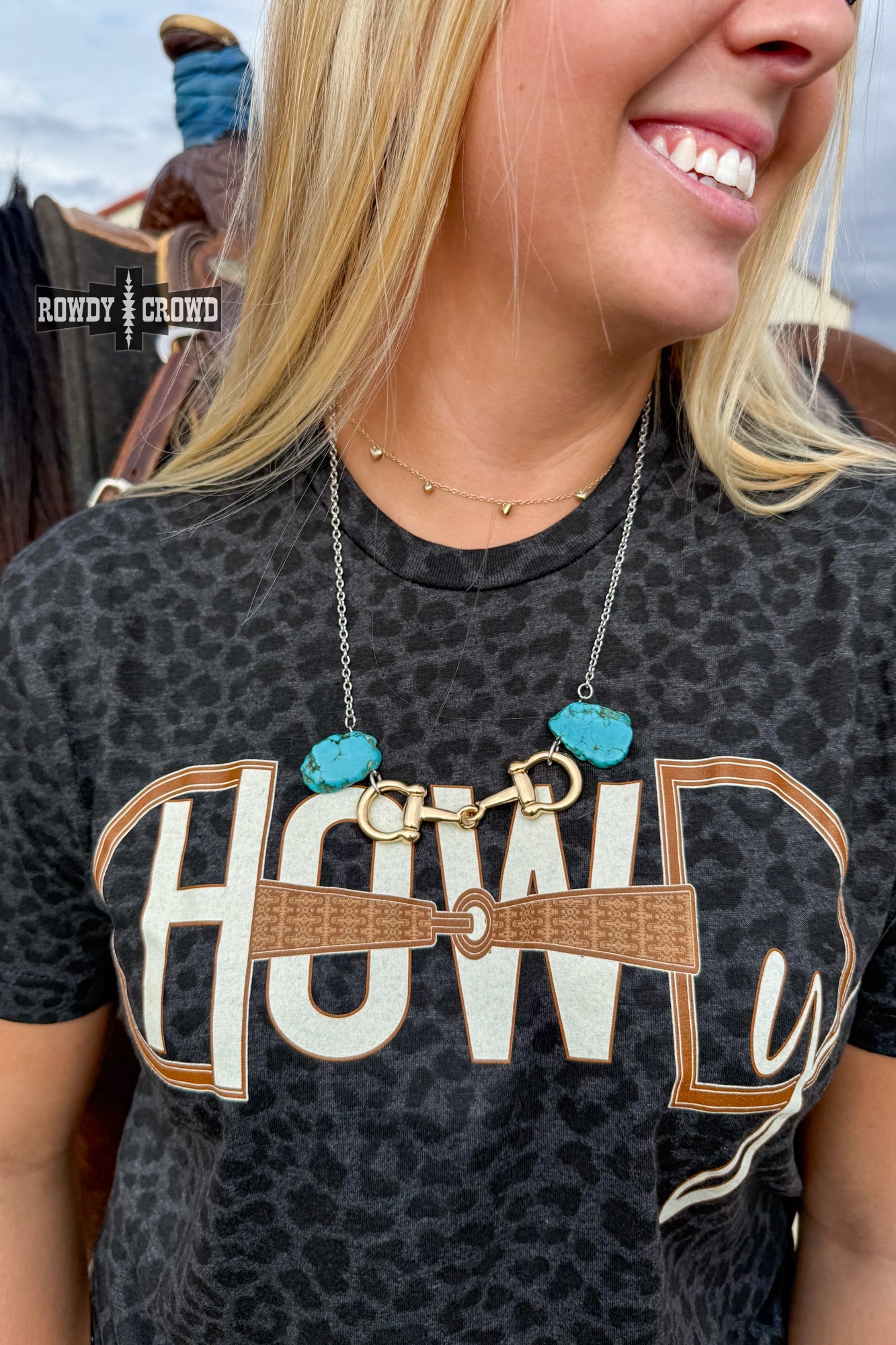 Turquoise Bit Necklace Necklace Rowdy Crowd Clothing