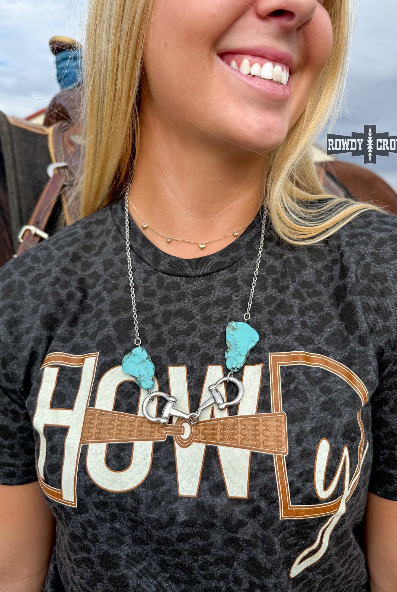Turquoise Bit Necklace Necklace Rowdy Crowd Clothing