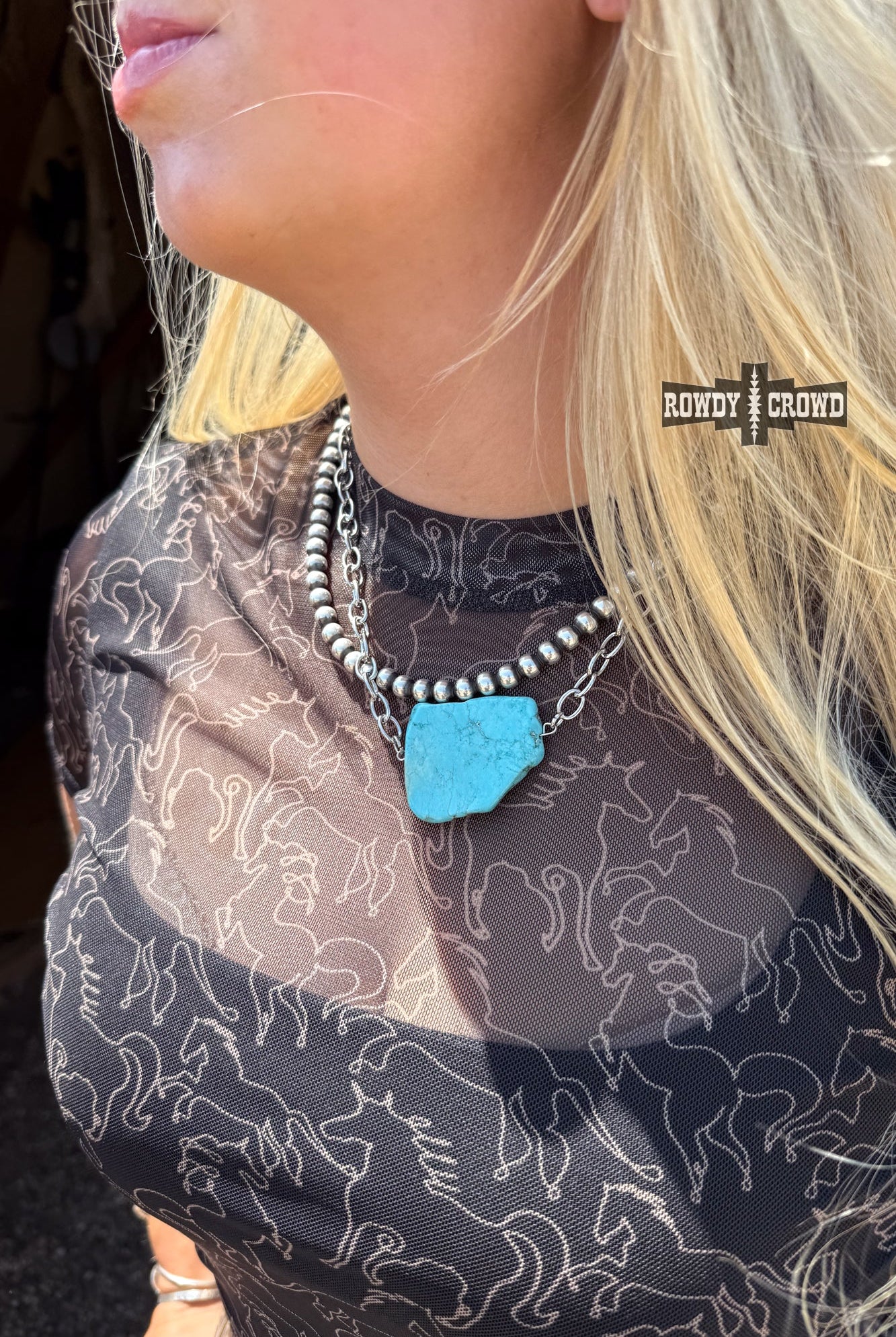 Tulsa Turquoise Necklace Necklace Rowdy Crowd Clothing