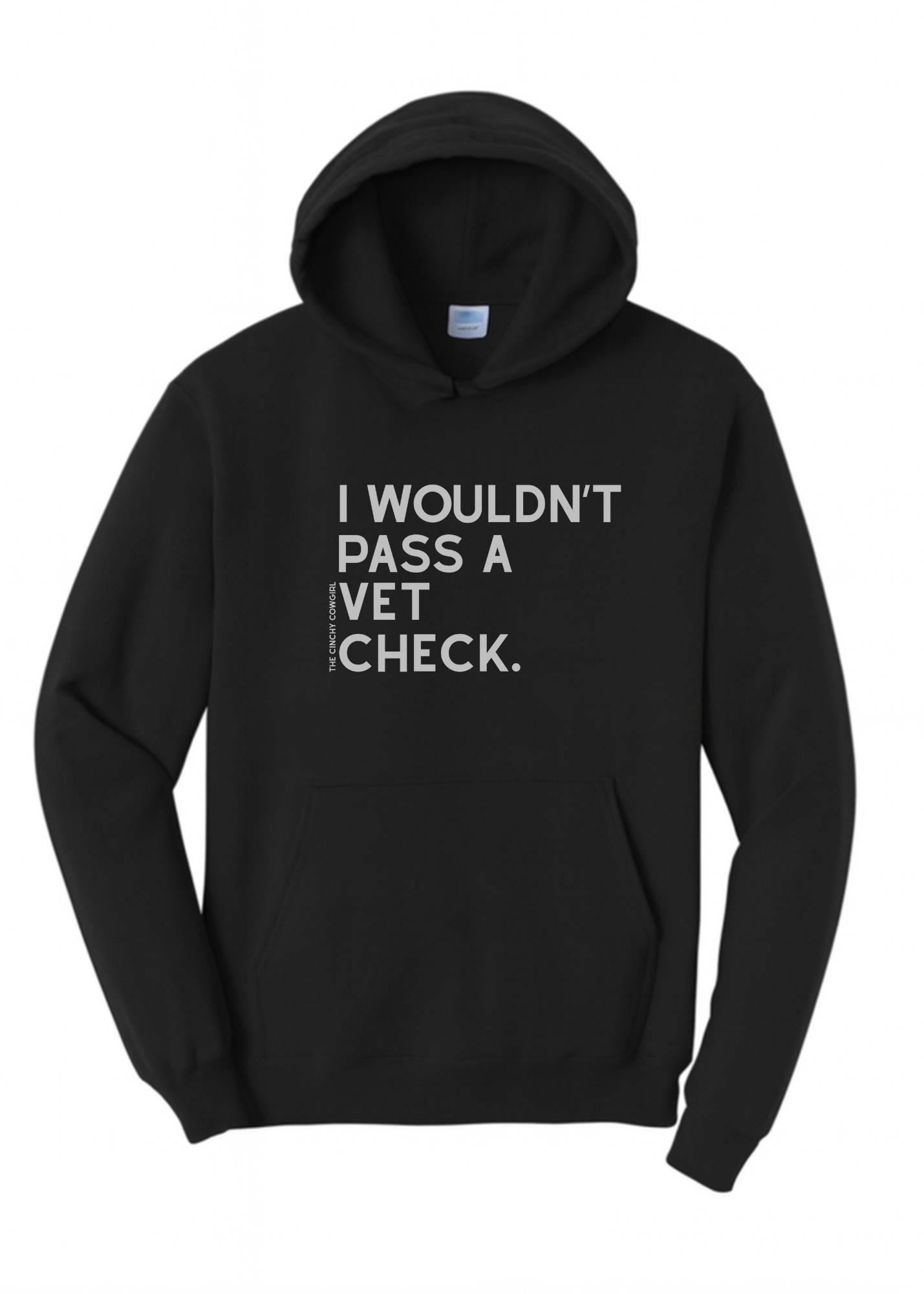 I Wouldn't Pass A Vet Check Hoodie Graphic Hoodie The Cinchy Cowgirl Small Black