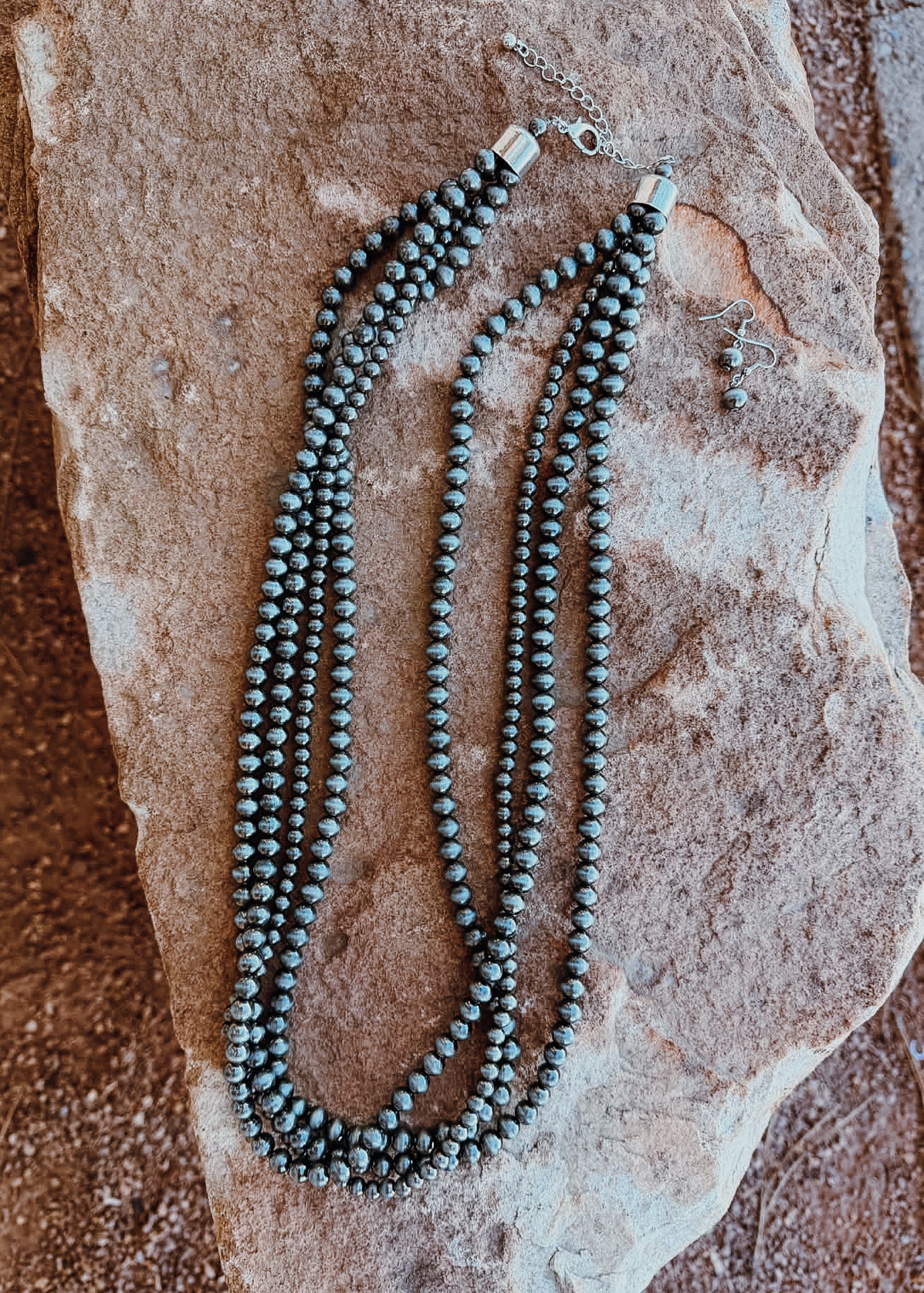 Layered Beaded Necklace Set Necklace Blue Tortoise