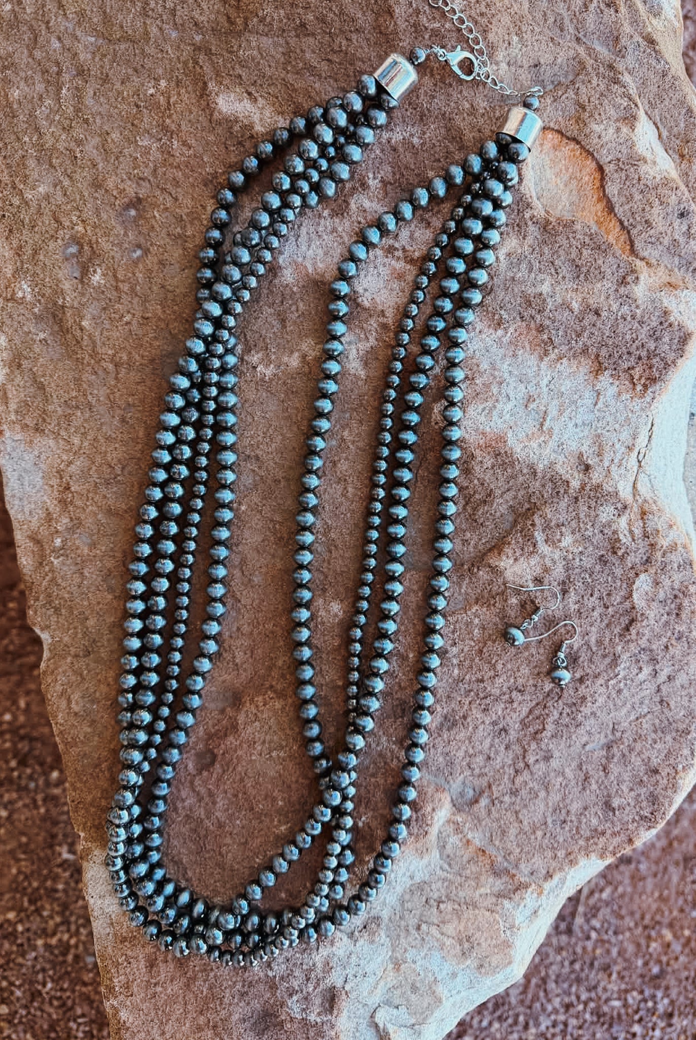 Layered Beaded Necklace Set Necklace Blue Tortoise