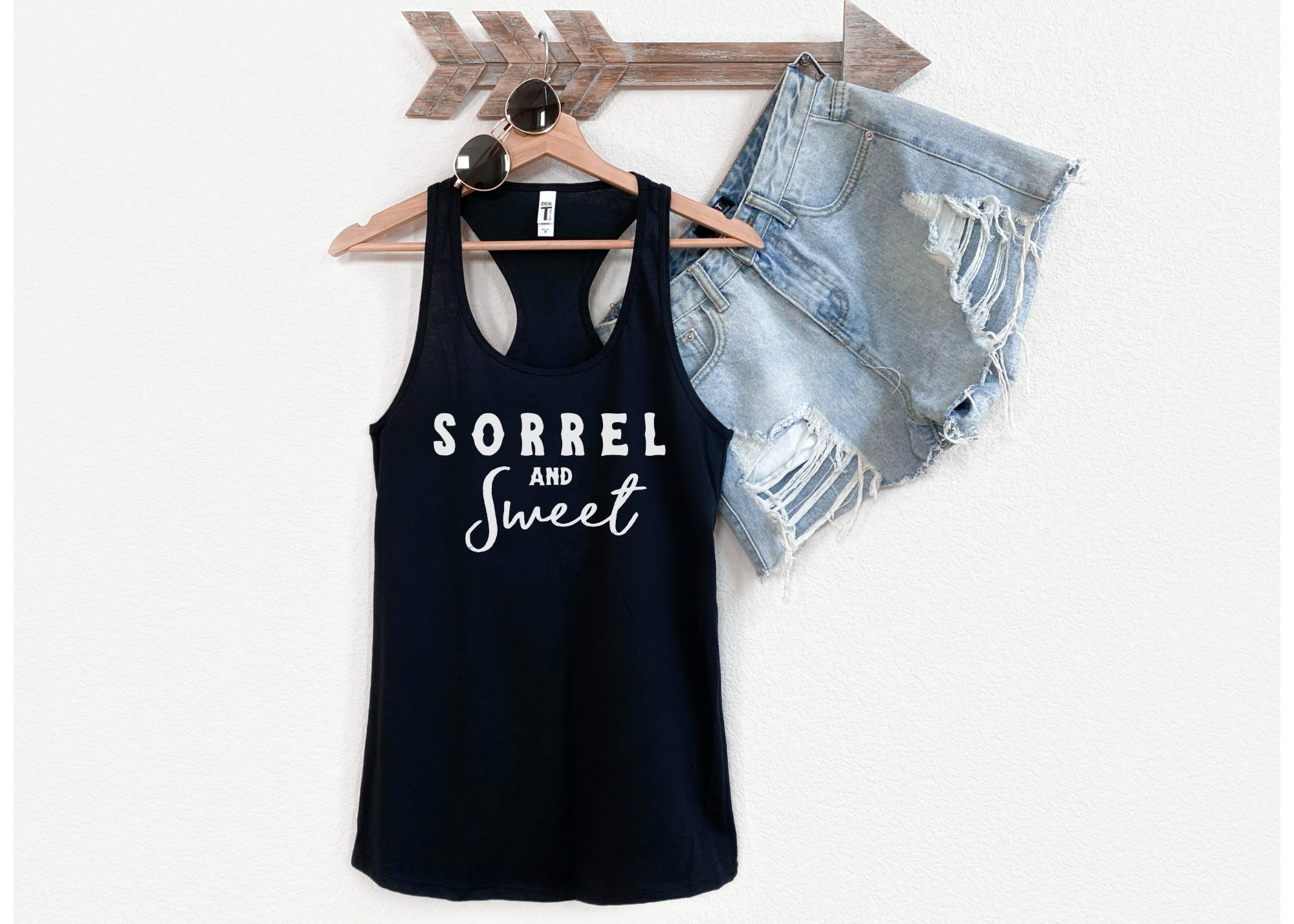 Sorrel & Sweet Racerback Tank Horse Color Shirts Printify