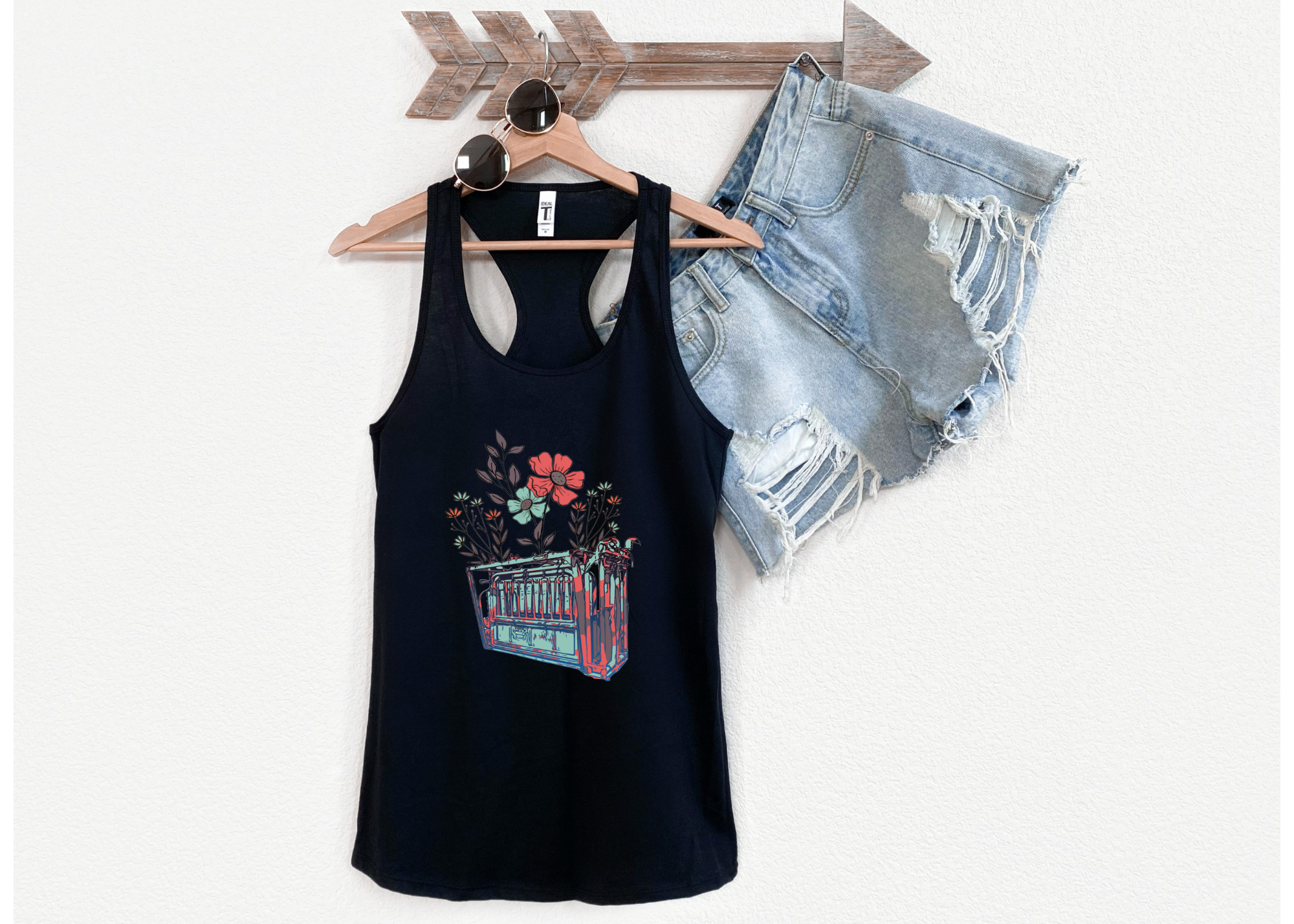 Flower Chute Racerback Tank tcc graphic tee Printify