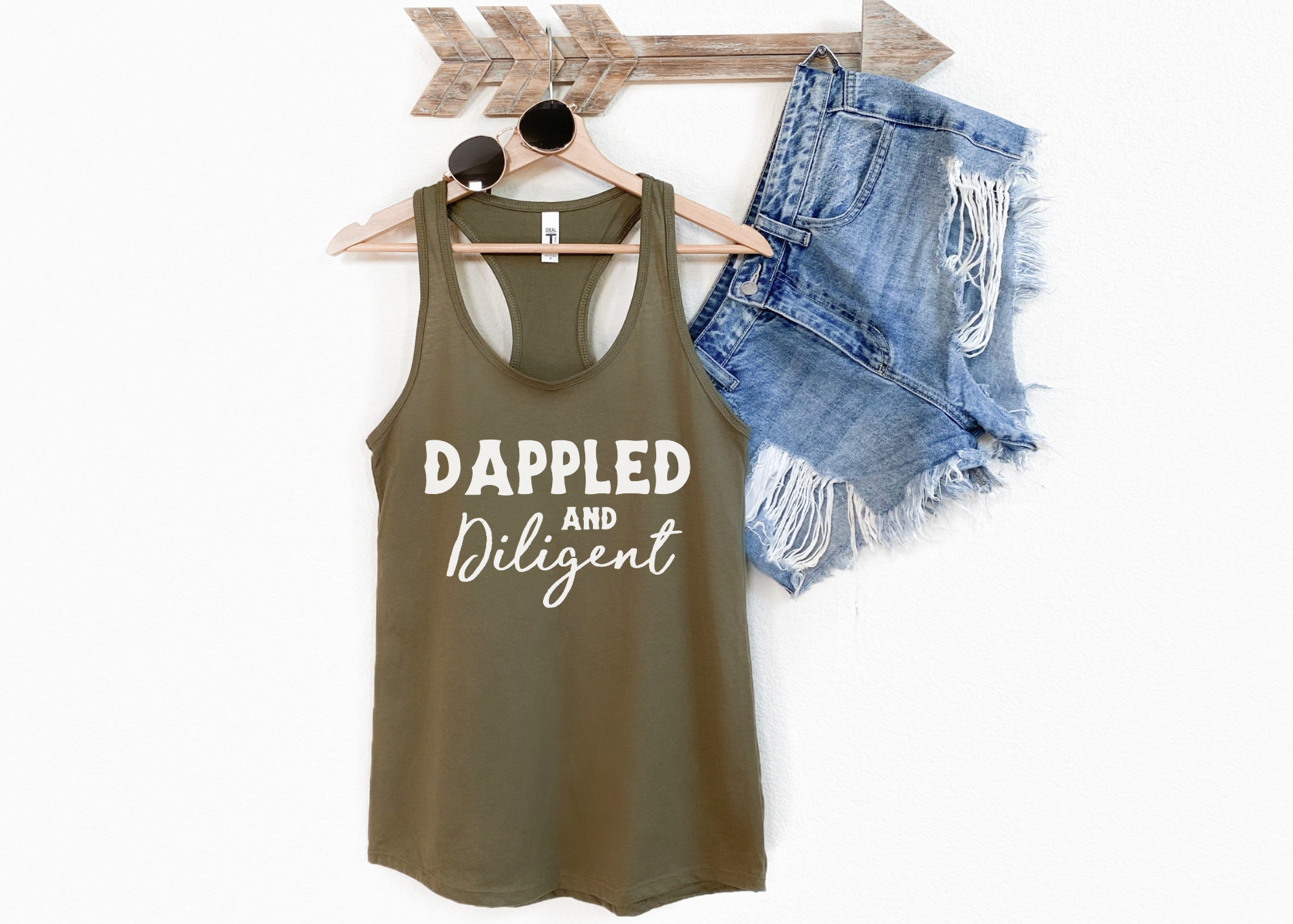 Dappled & Diligent Racerback Tank Horse Color Shirts Printify