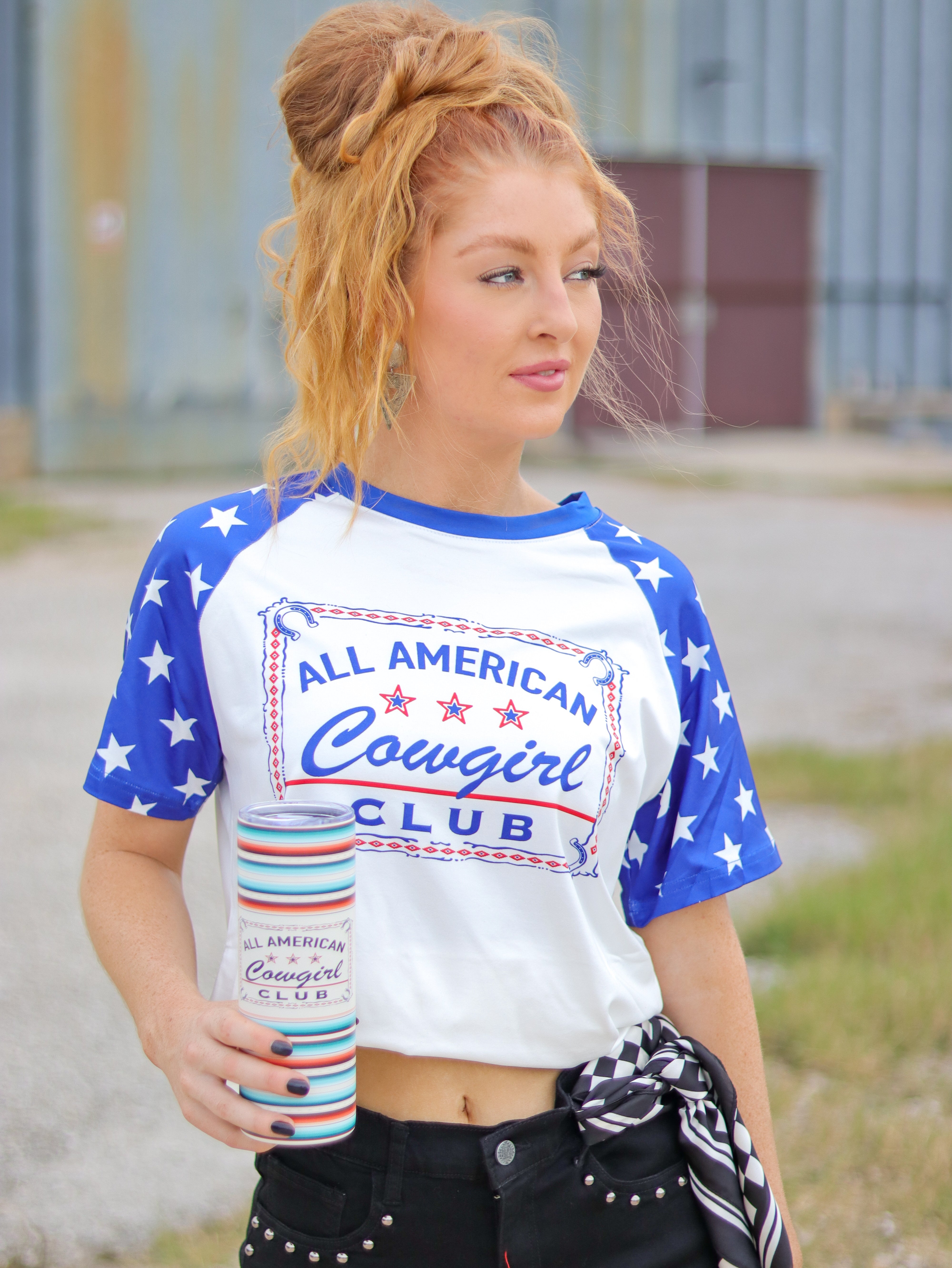 All American Cowgirl Tee Tee Shirt Rowdy Crowd Clothing