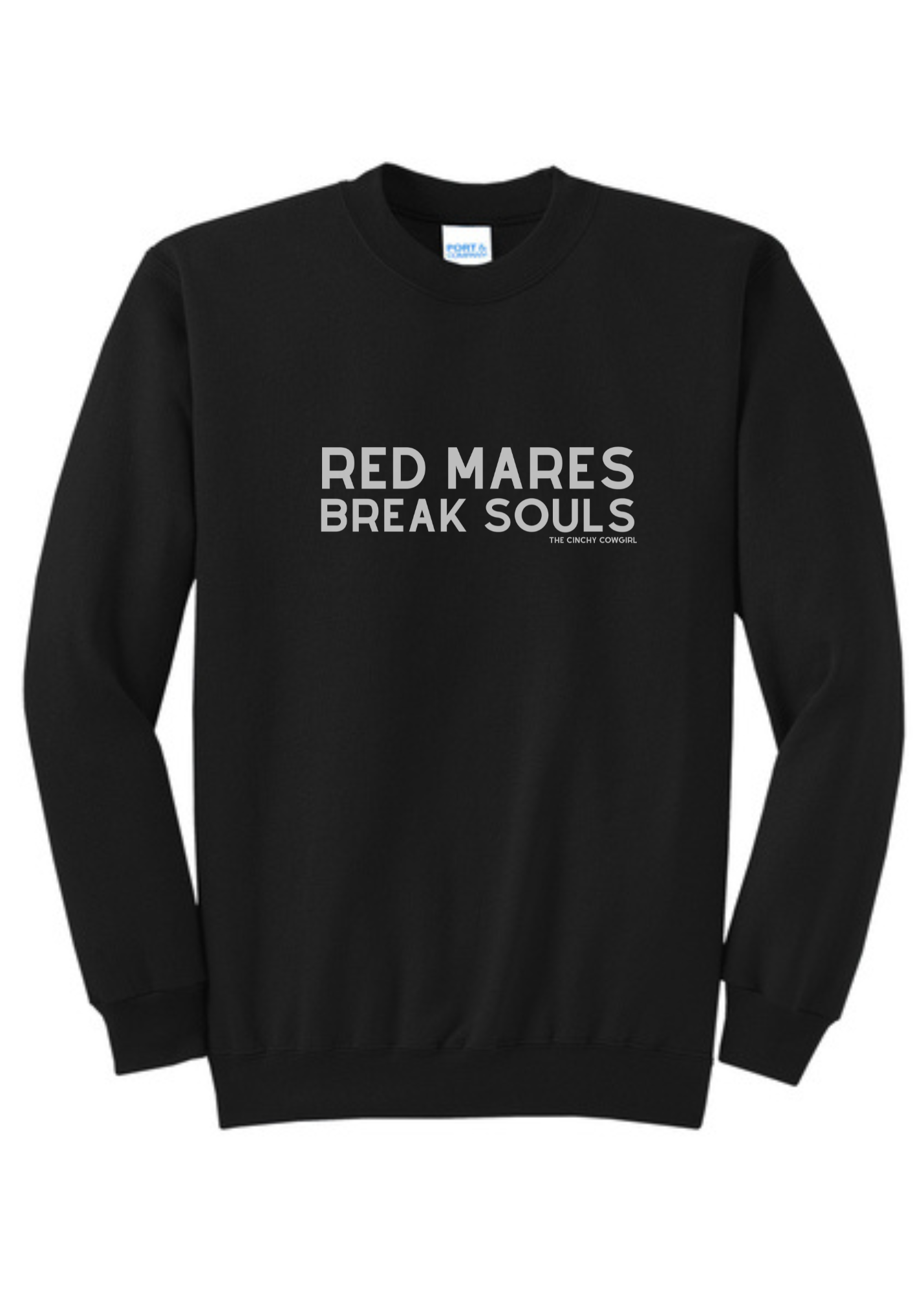 Red Mares Break Souls Pullover Graphic Pullover The Cinchy Cowgirl Small Black