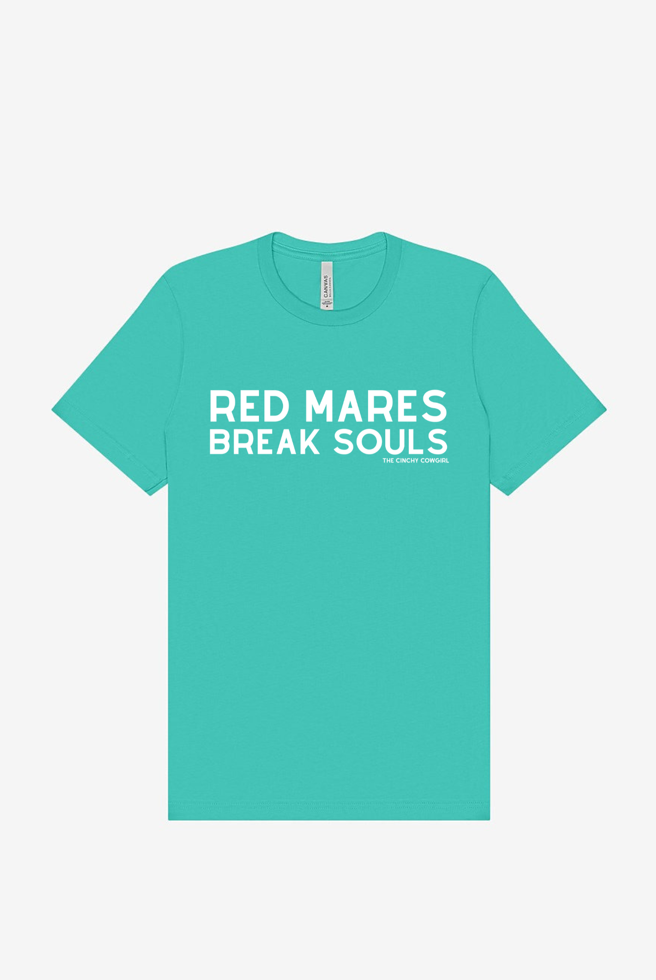 Red Mares Break Souls Graphic Tee Short Sleeve Graphic Tee The Cinchy Cowgirl Teal Small