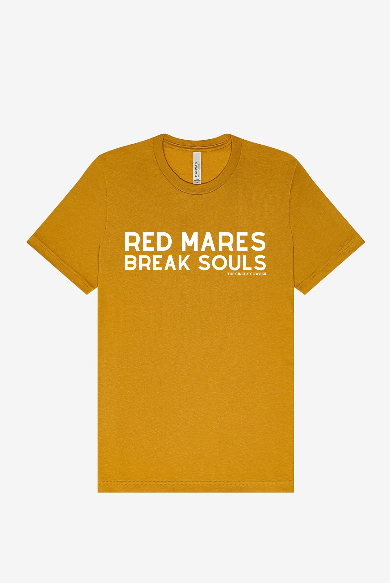 Red Mares Break Souls Graphic Tee Short Sleeve Graphic Tee The Cinchy Cowgirl Heather Mustard Small