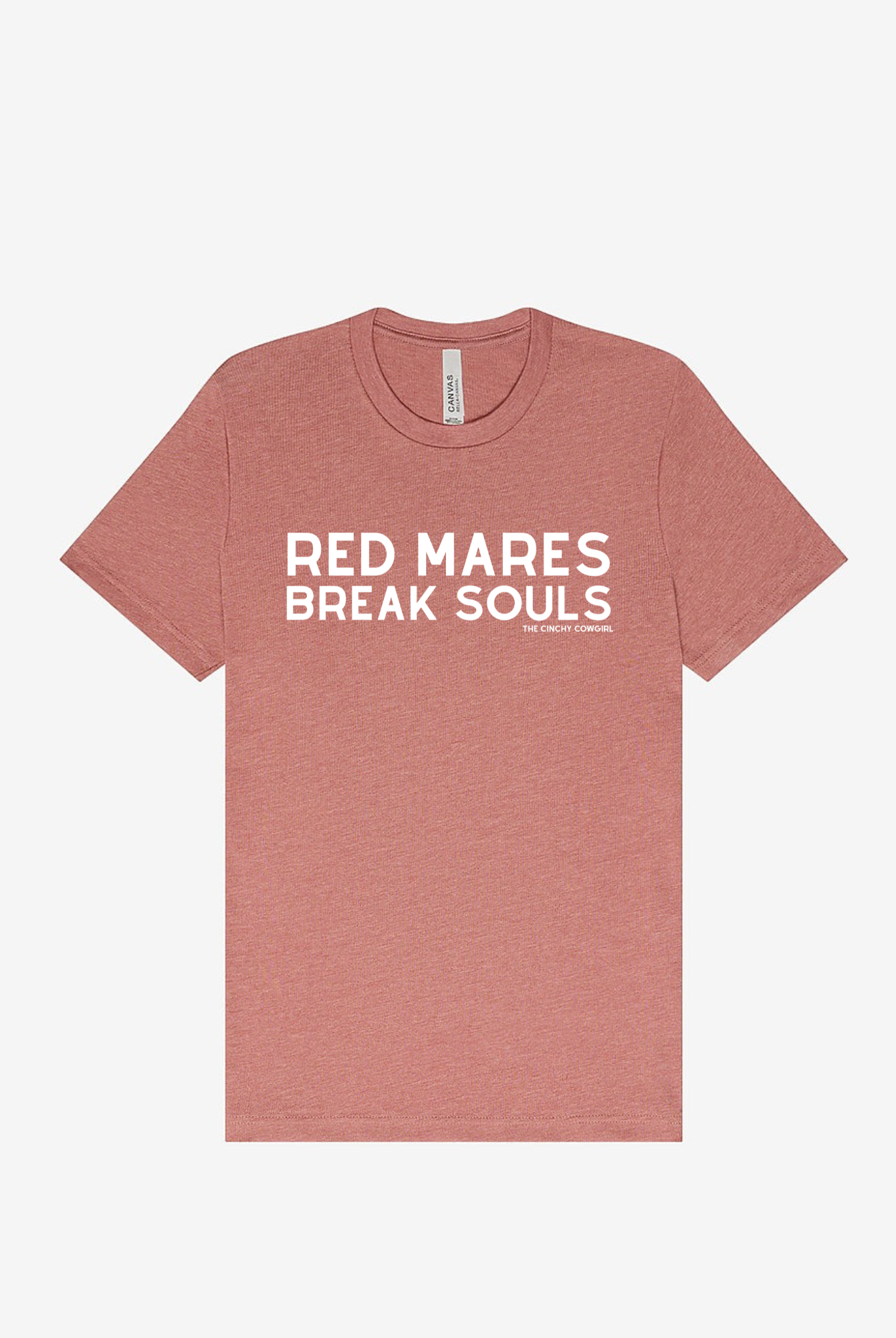 Red Mares Break Souls Graphic Tee Short Sleeve Graphic Tee The Cinchy Cowgirl Heather Mauve Small