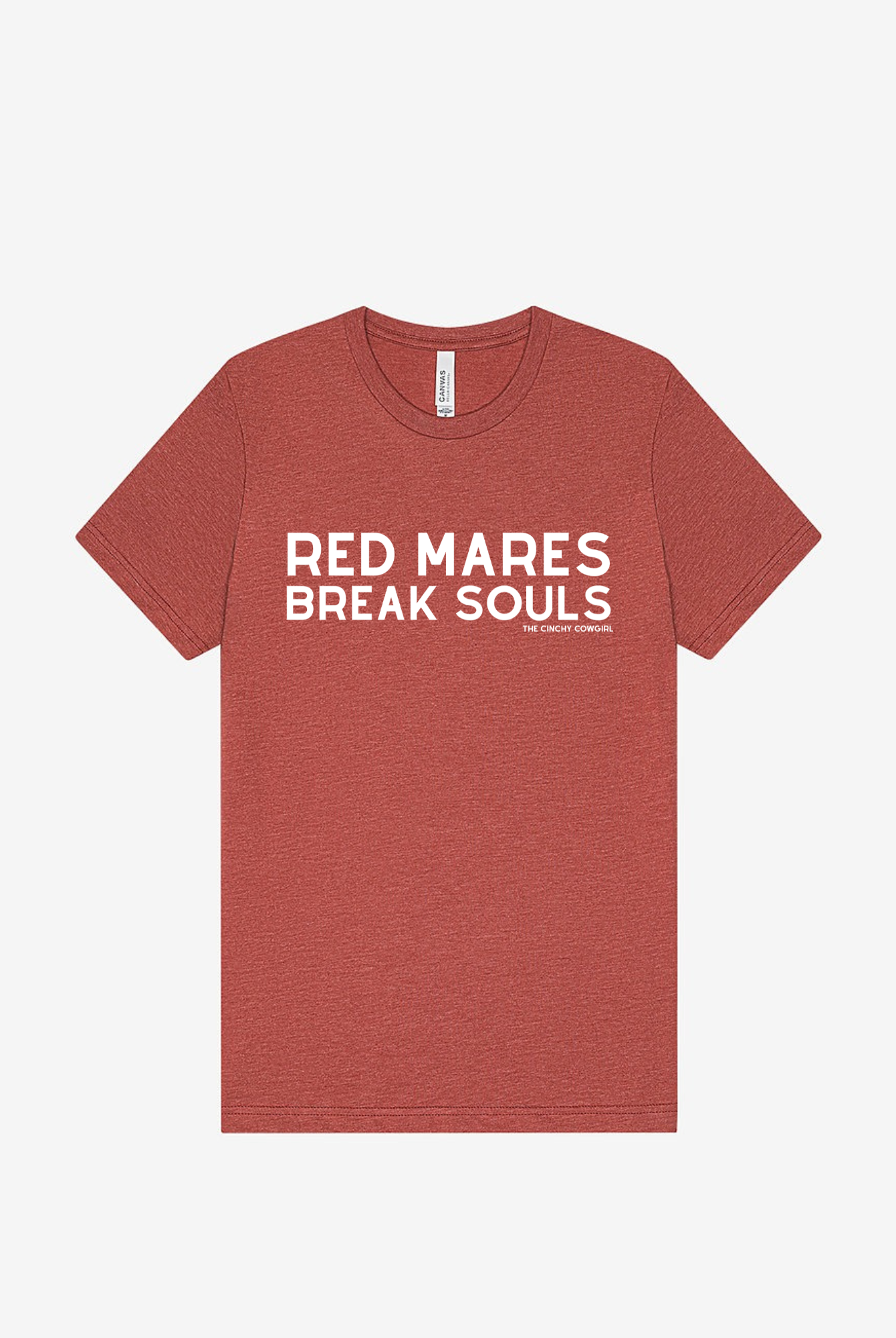 Red Mares Break Souls Graphic Tee Short Sleeve Graphic Tee The Cinchy Cowgirl Heather Clay Small
