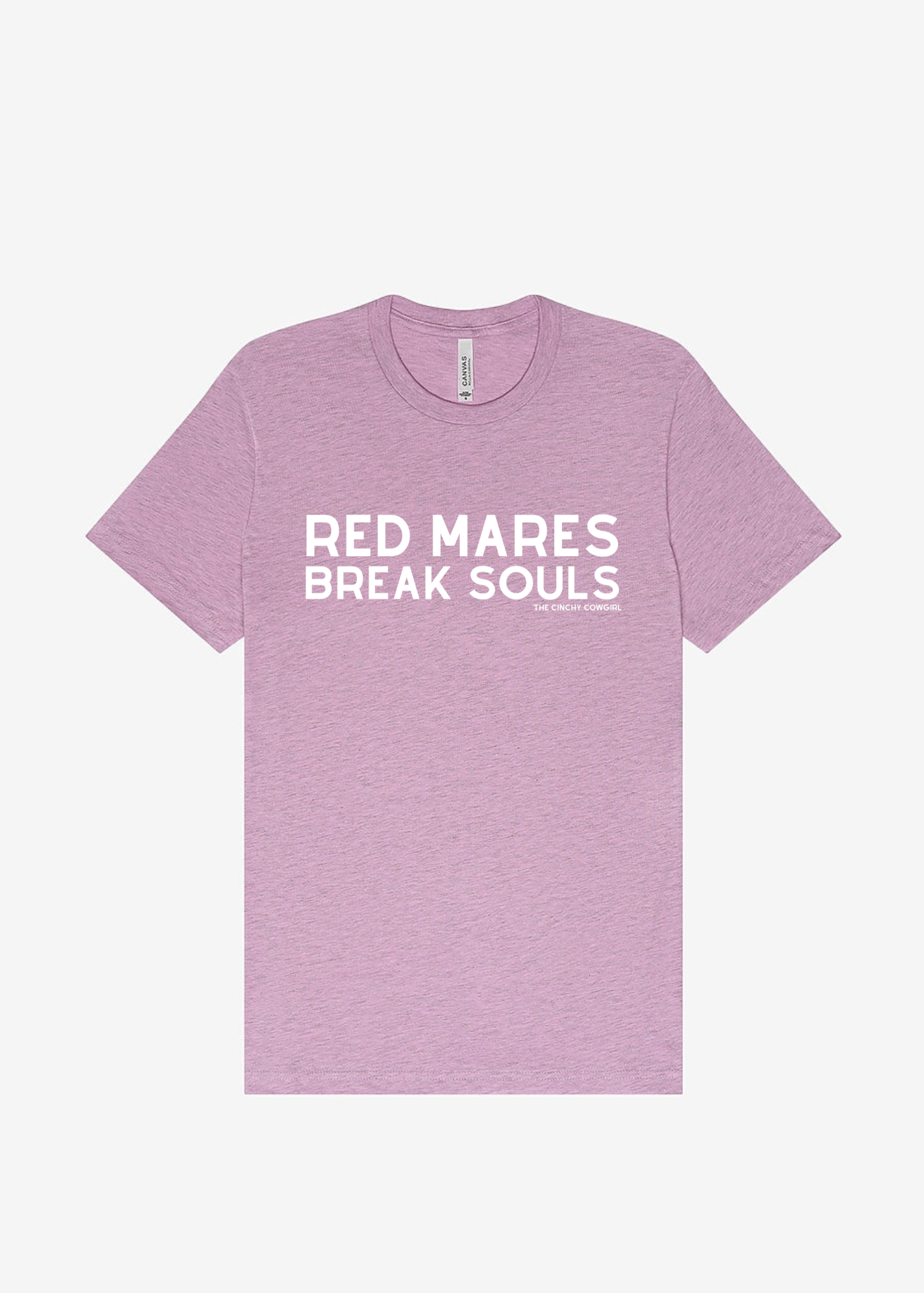 Red Mares Break Souls Graphic Tee Short Sleeve Graphic Tee The Cinchy Cowgirl Heather Lilac Small