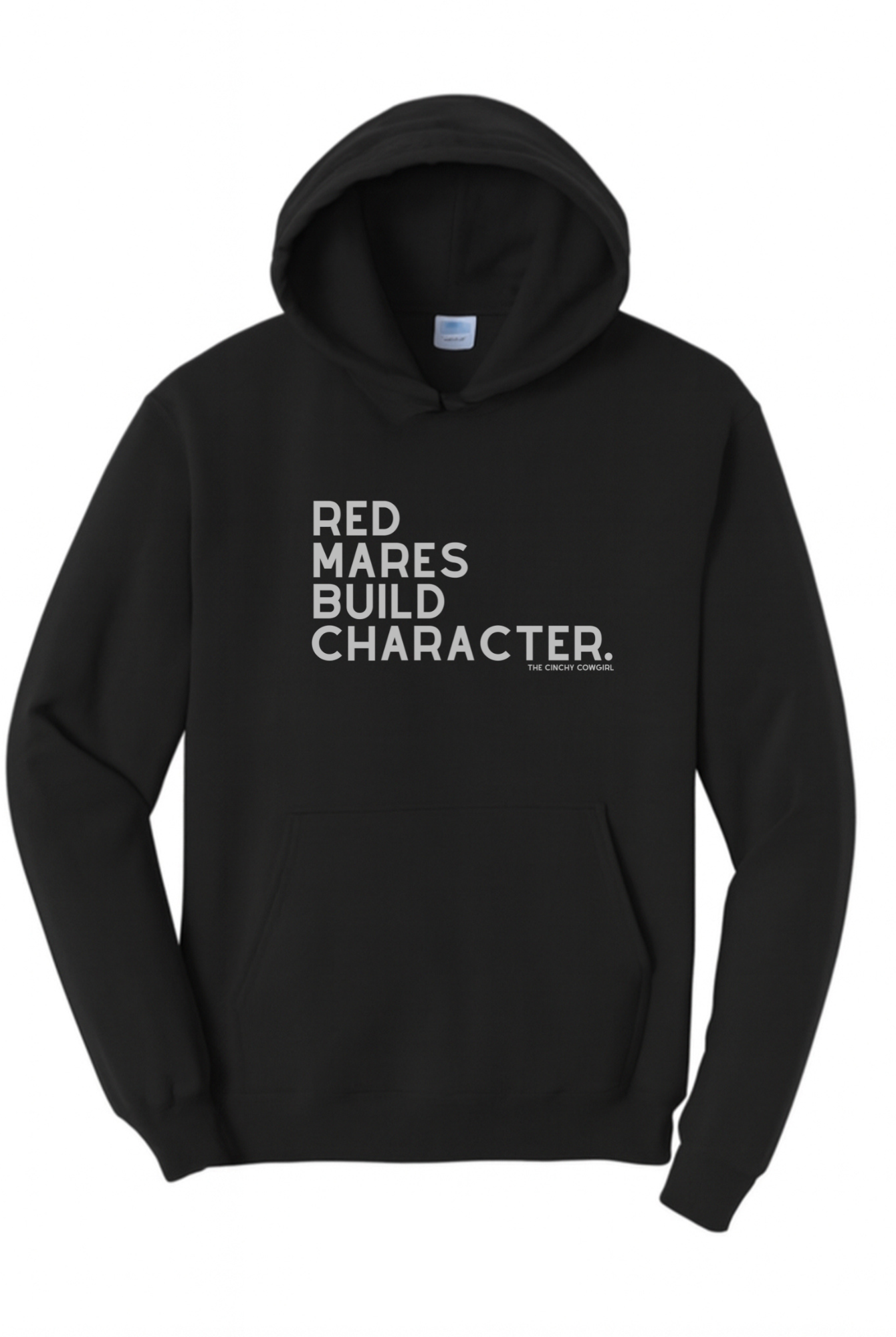 Red Mares Build Character Hoodie Graphic Hoodie The Cinchy Cowgirl Small Black