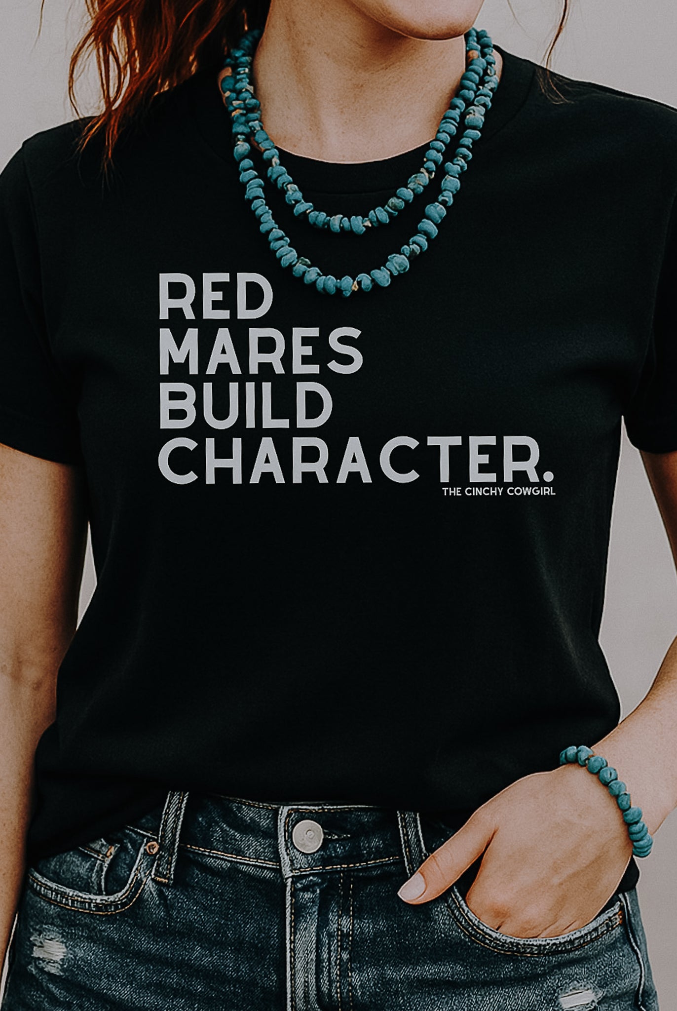 Red Mares Build Character Short Sleeve Graphic Tee Short Sleeve Graphic Tee The Cinchy Cowgirl