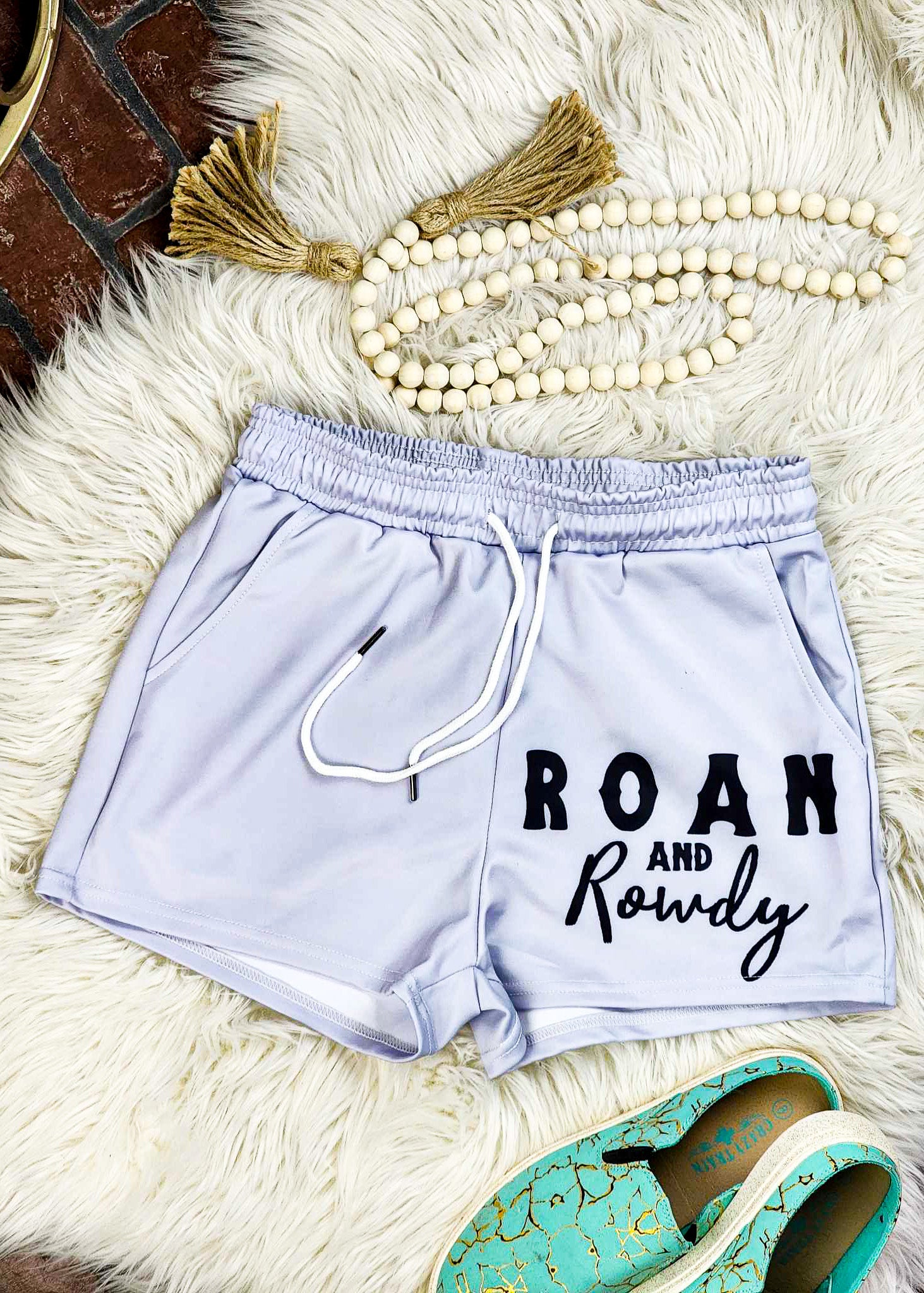 Roan & Rowdy Drawstring Shorts Horse Breed Drawstring Shorts The Cinchy Cowgirl (YC) XS
