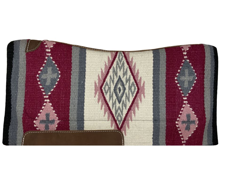Navajo Diamond Wool Top Saddle Pad western saddle pad Shiloh Pink